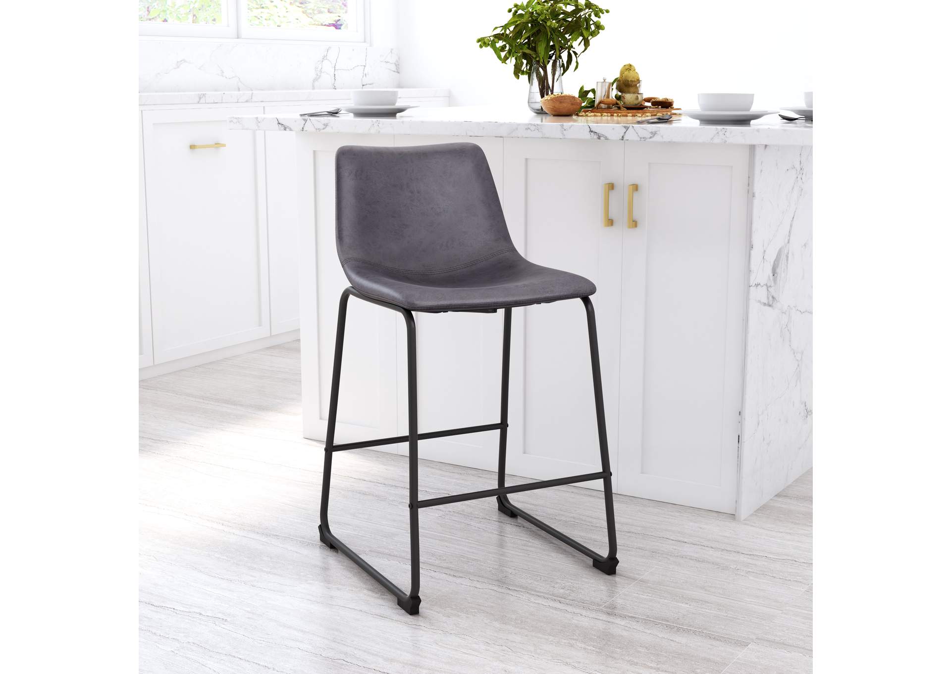 Smart Counter Stool (Set Of 2) Charcoal image 1