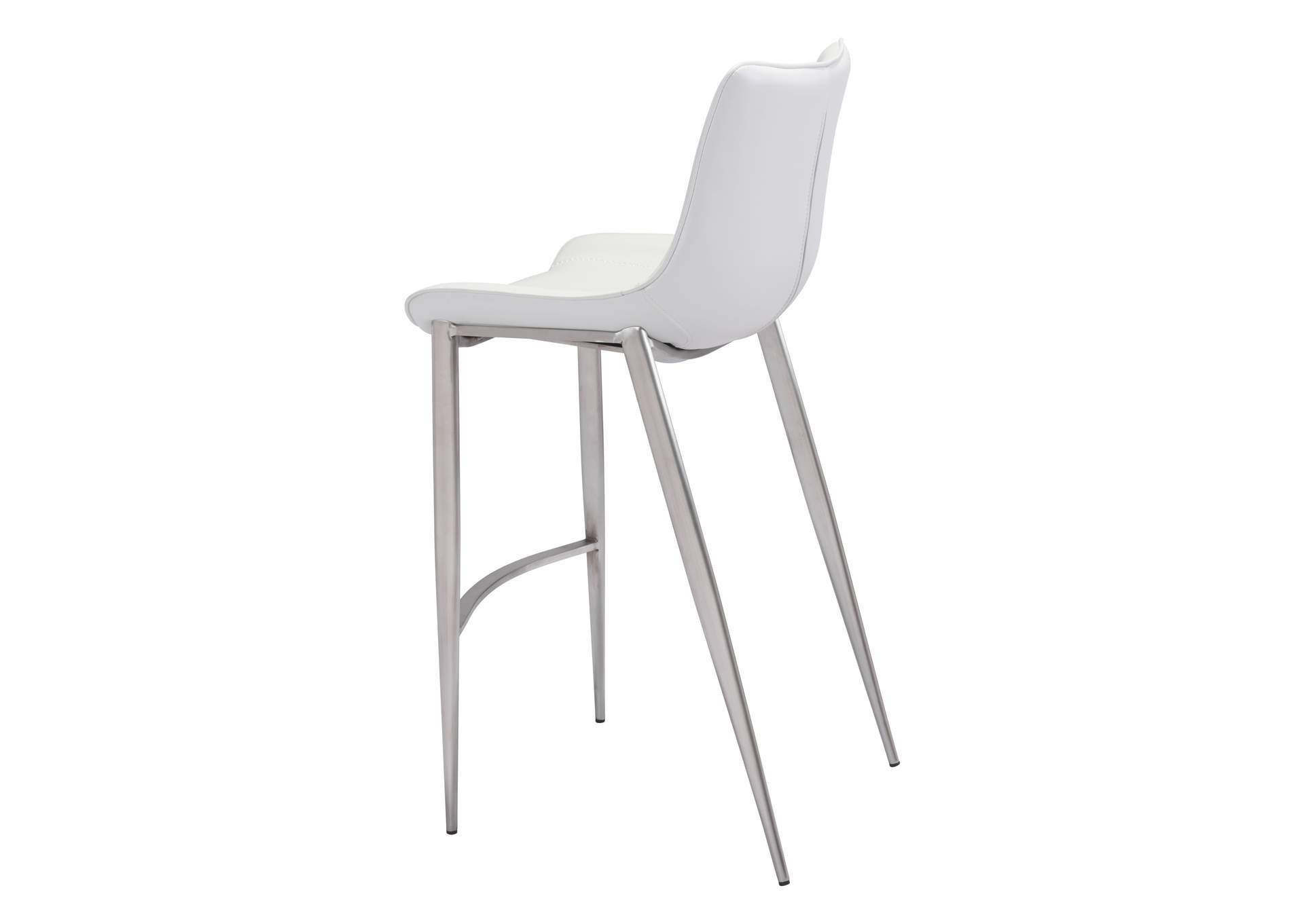 Magnus Barstool (Set Of 2) White & Silver image 8