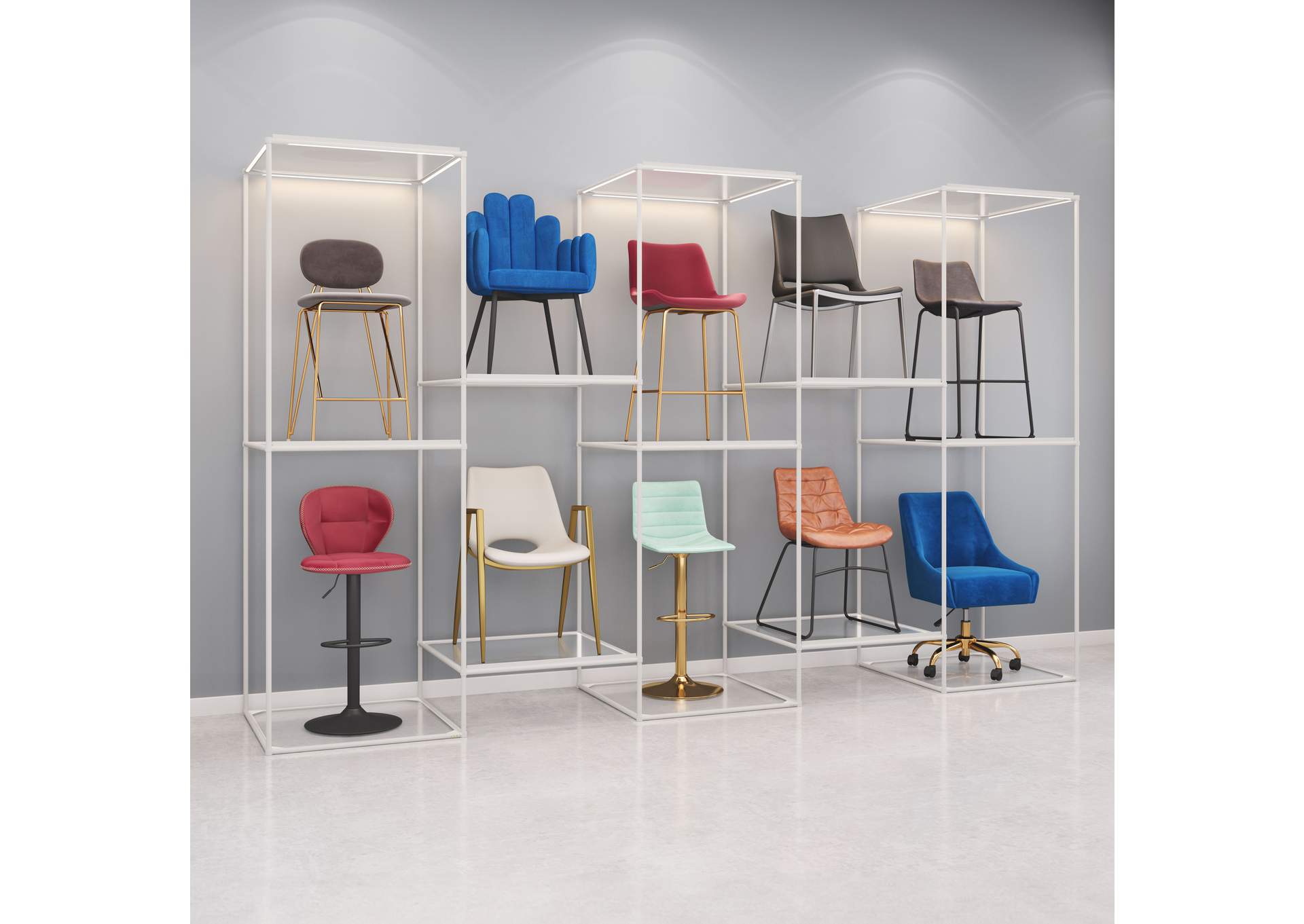 Zuo Chair Display Light Gray image 1