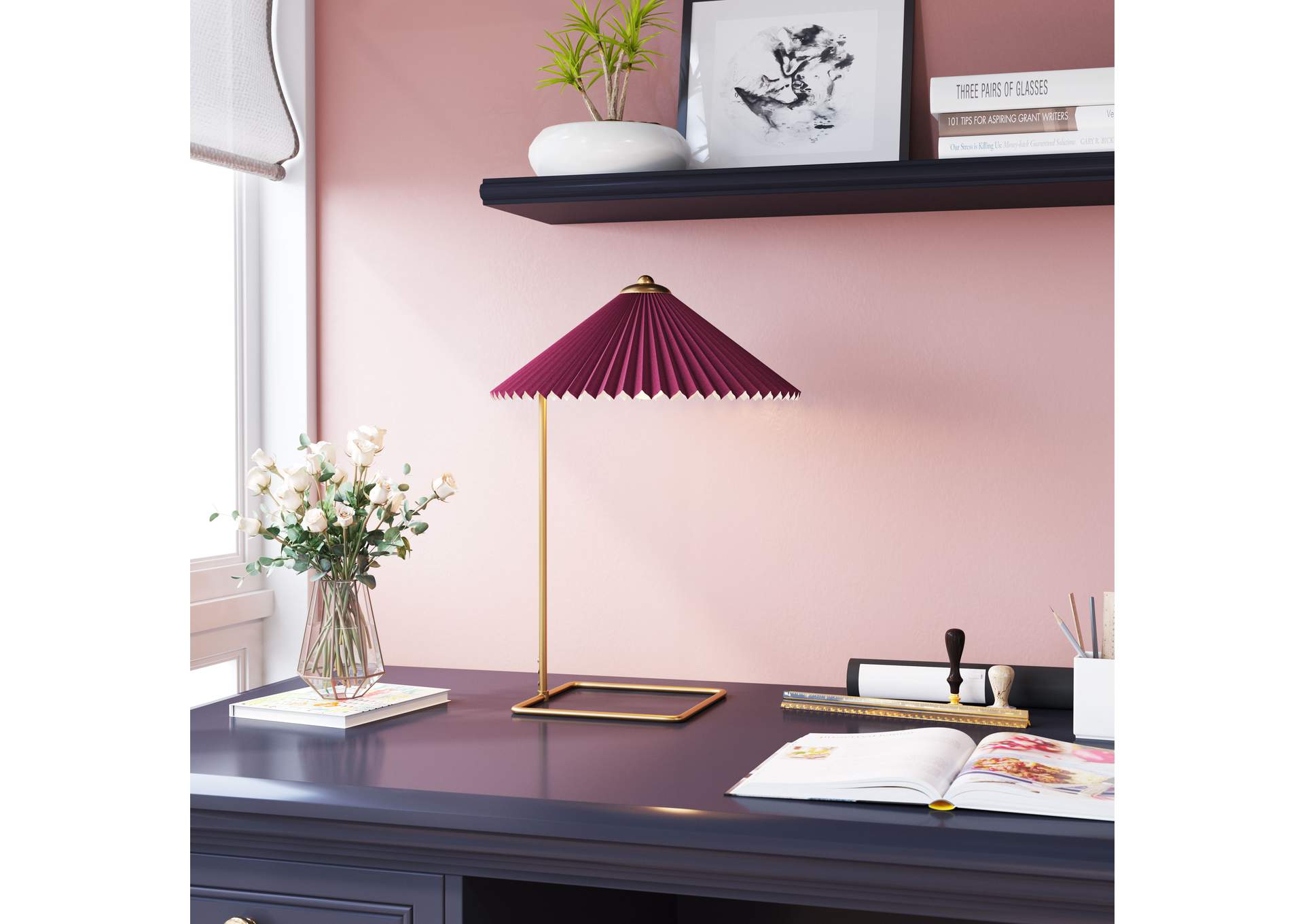 Charo Table Lamp Red & Gold image 1