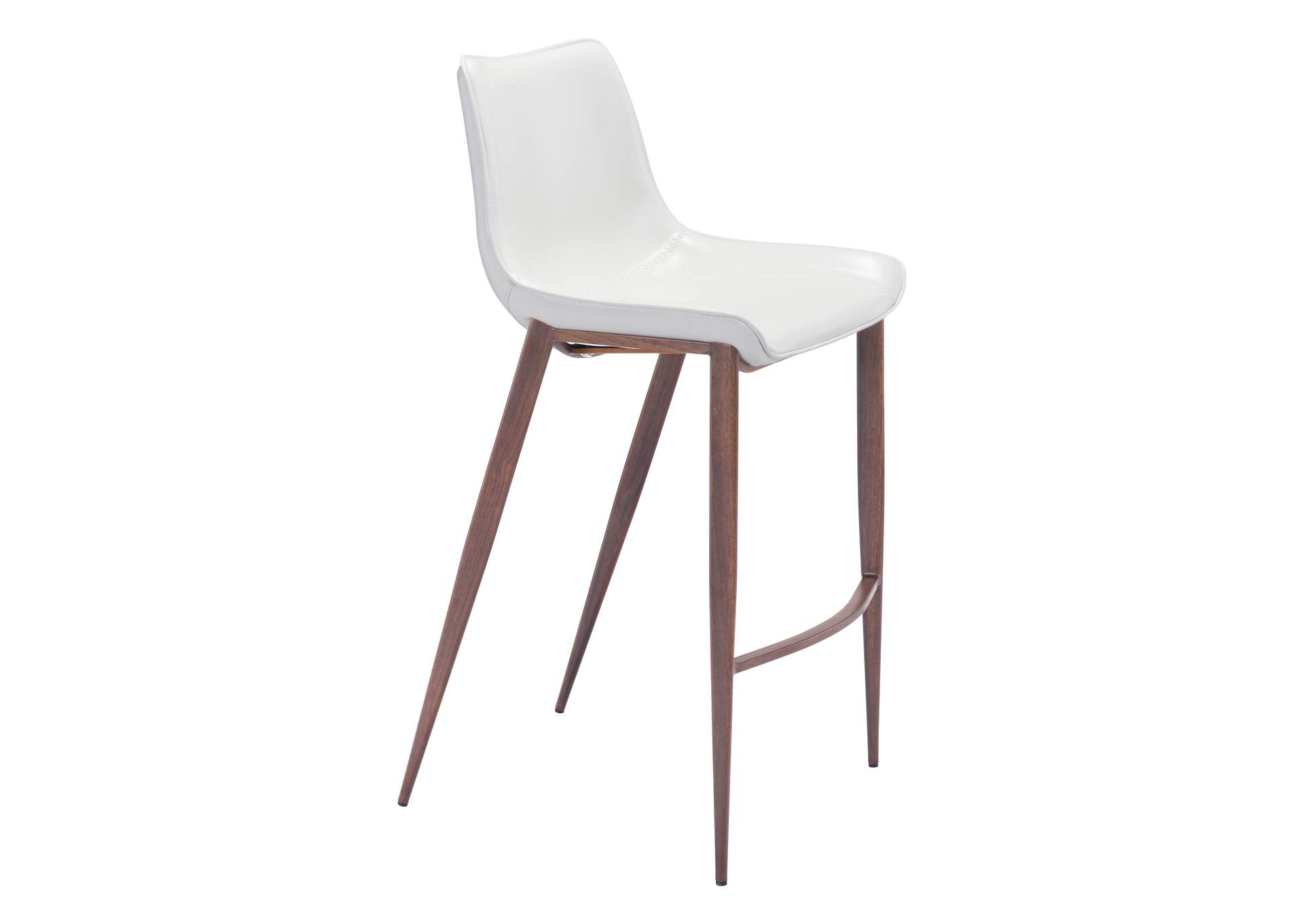 Magnus Barstool (Set Of 2) White & Walnut image 4