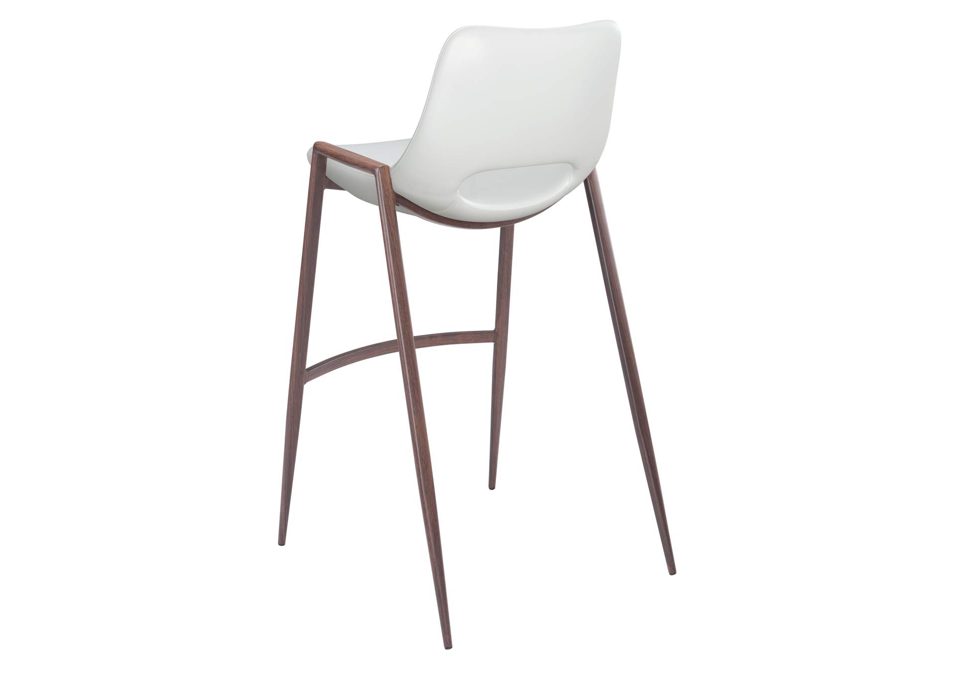 Desi Barstool (Set Of 2) White & Walnut image 8