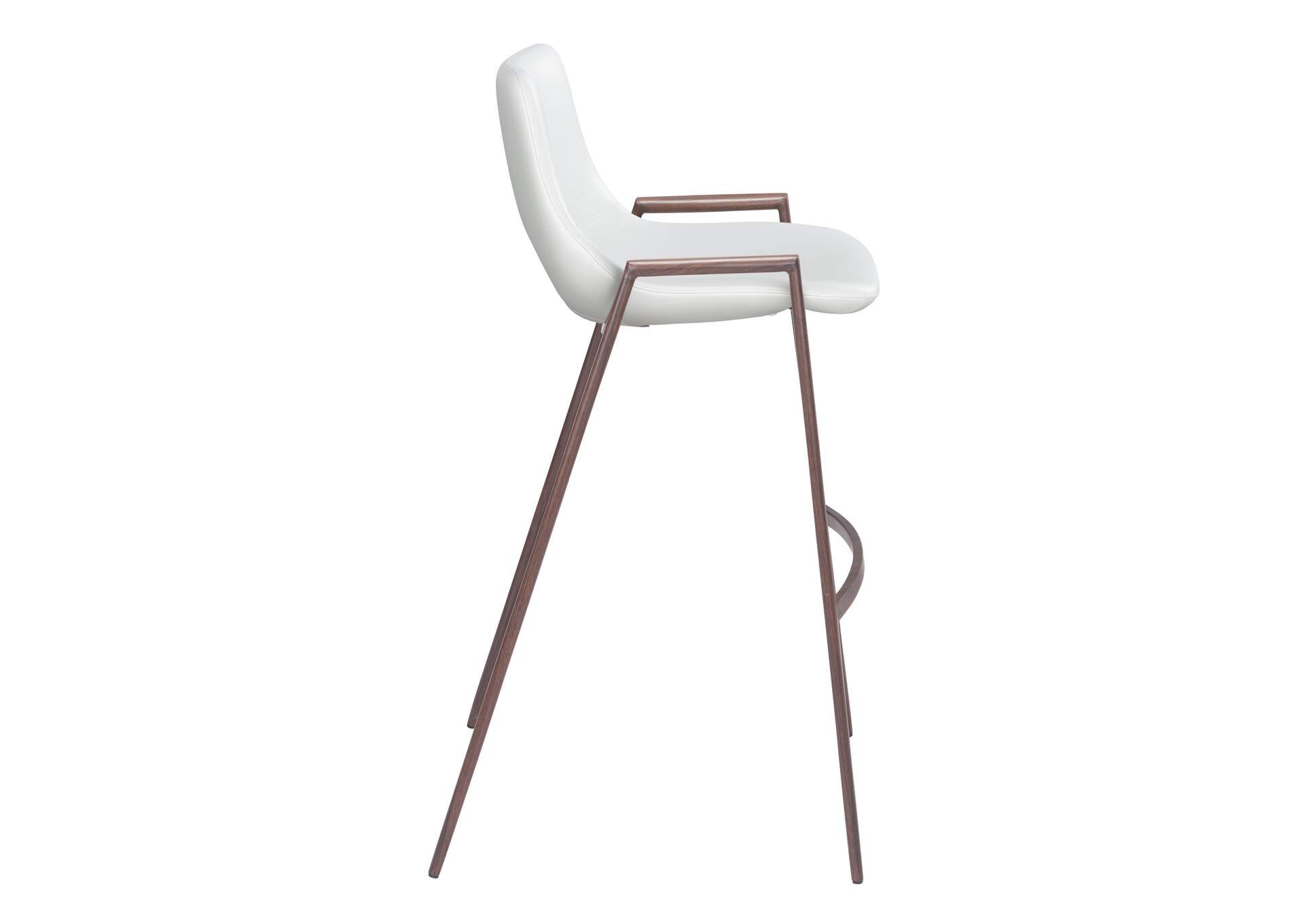 Desi Barstool (Set Of 2) White & Walnut image 5