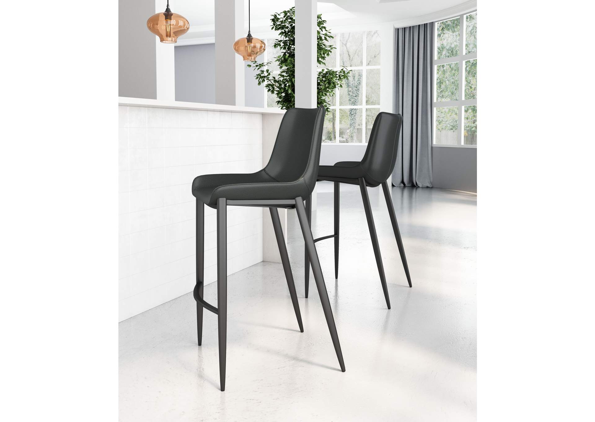 Magnus Barstool (Set Of 2) Black image 1