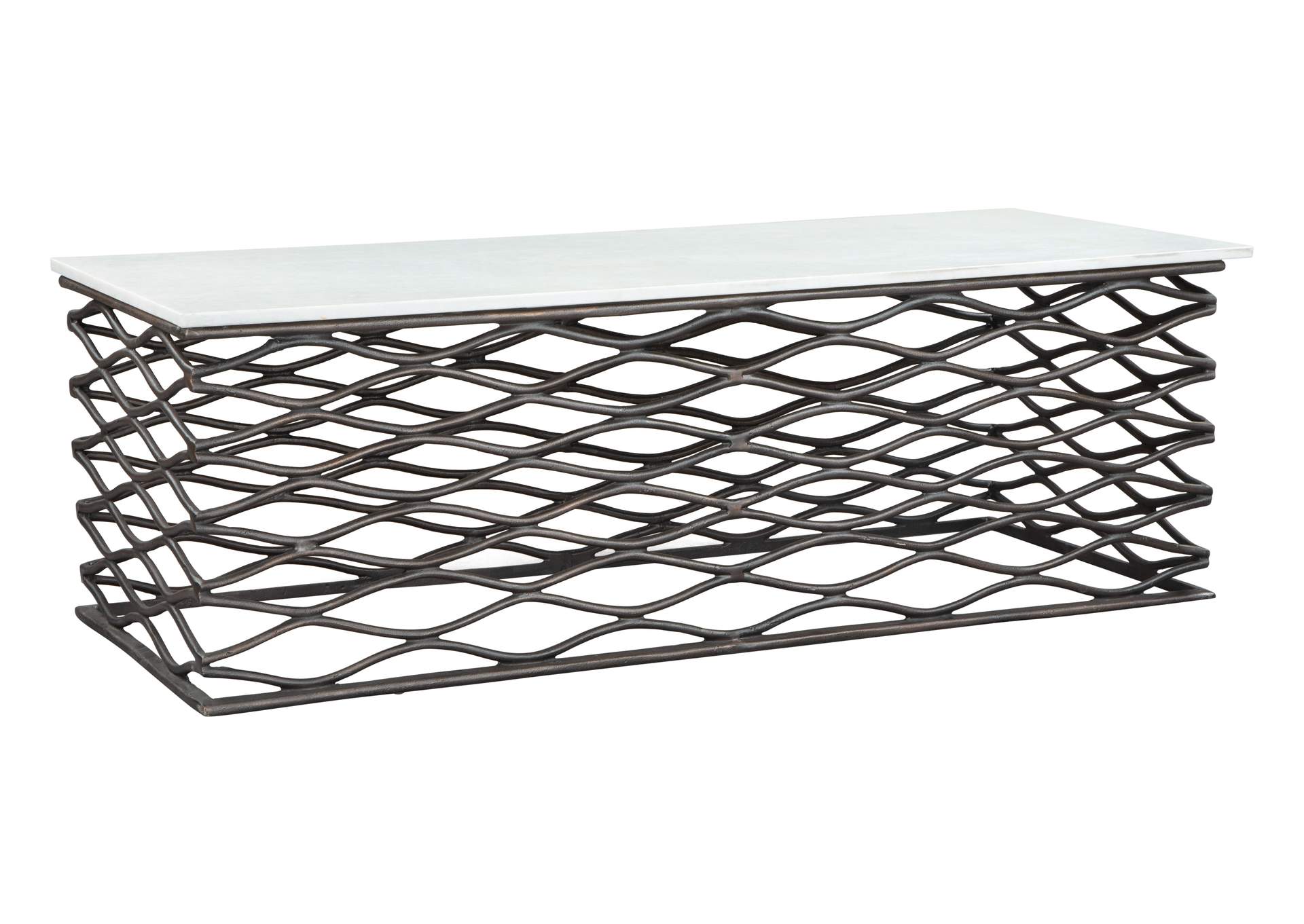 Duchess Coffee Table White & Antique Bronze image 6