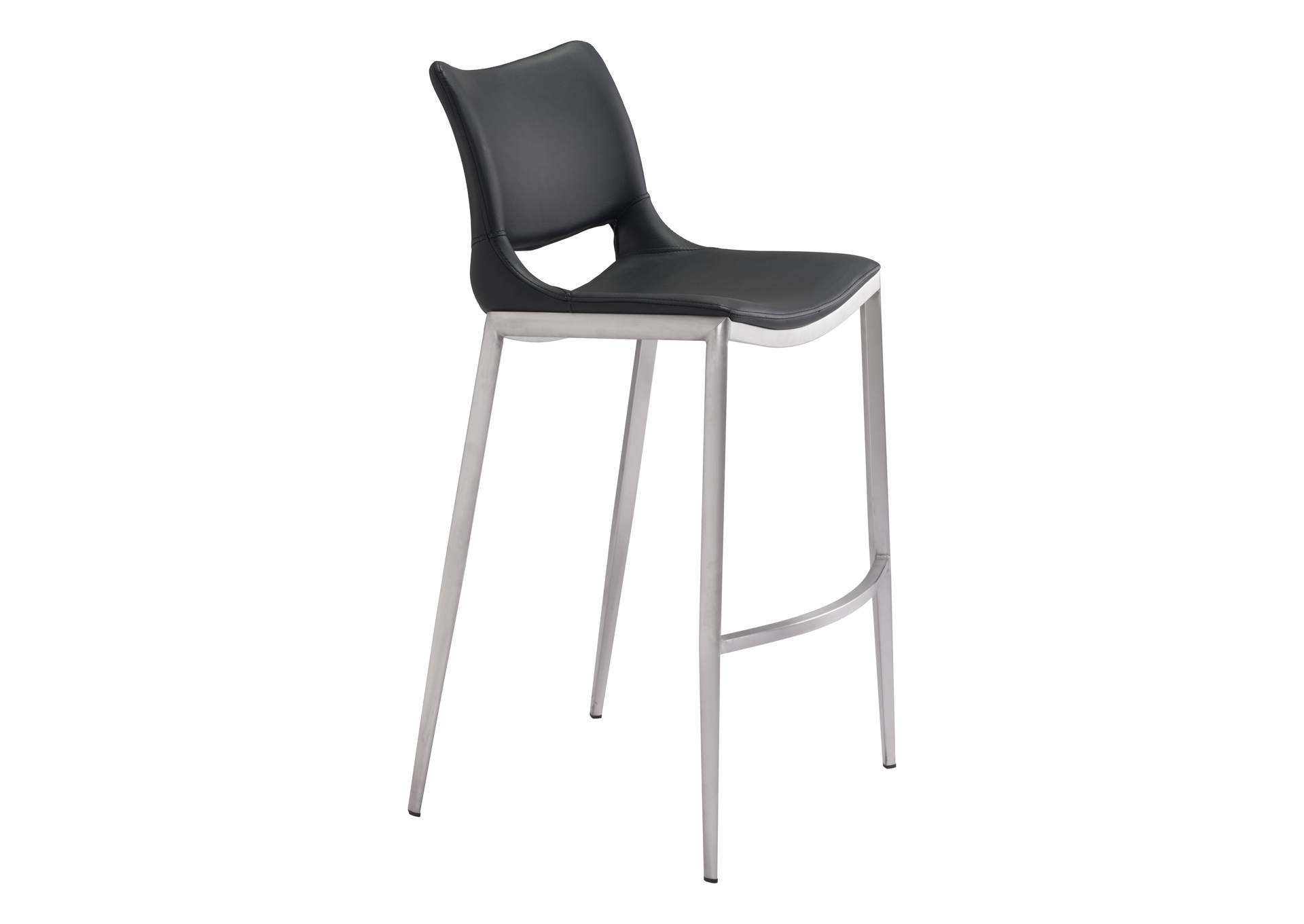 Ace Barstool (Set Of 2) Black & Silver image 4