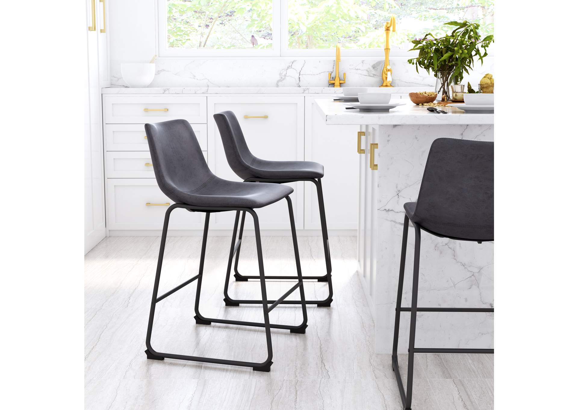 Smart Counter Stool (Set Of 2) Charcoal image 3