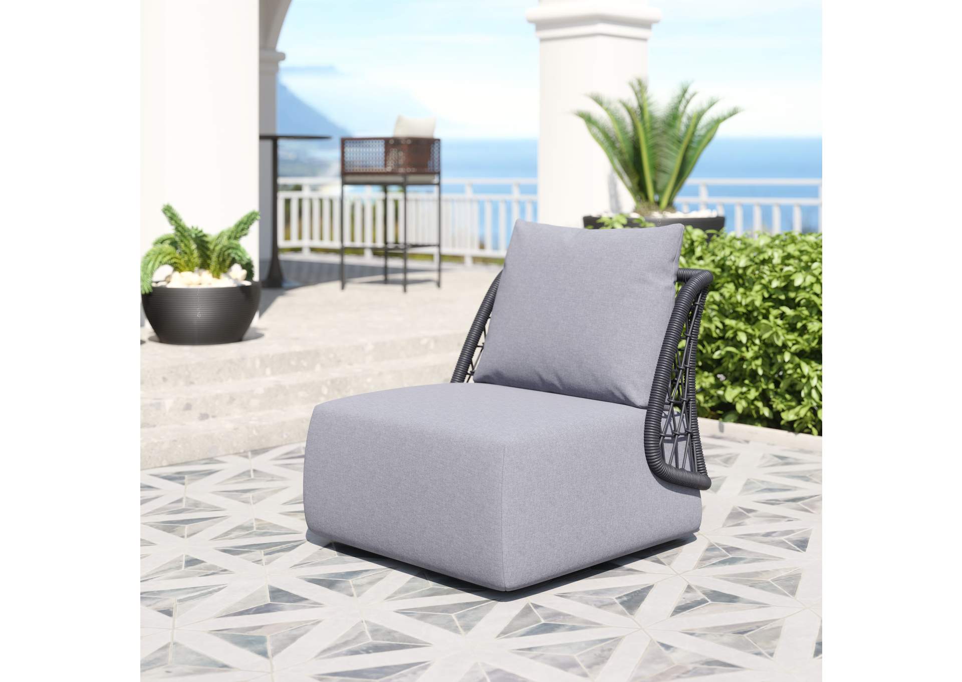 Mekan Outdoor Accent Chair Gray image 1