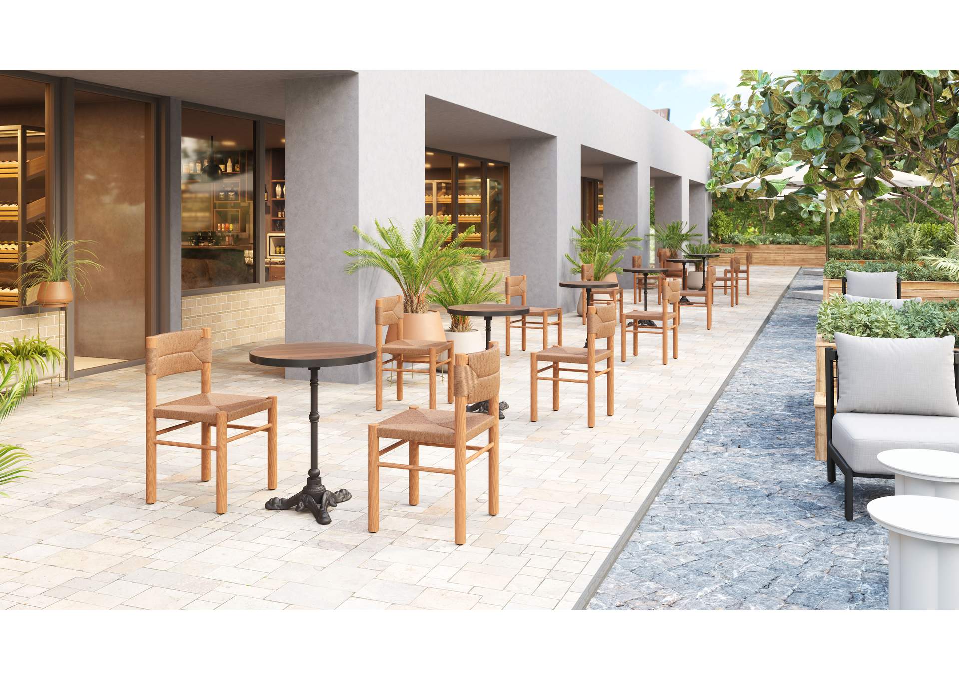 Iska Outdoor Dining Chair (Set Of 2) Natural image 3