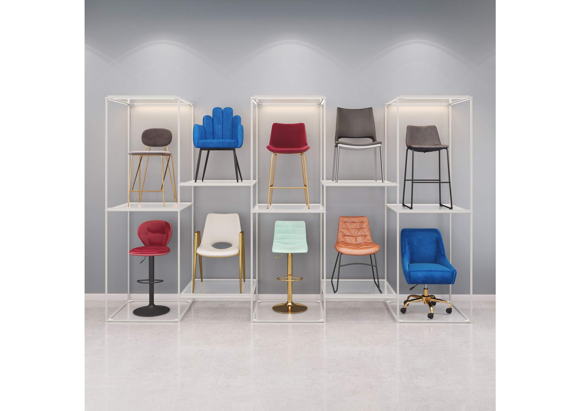 Zuo Chair Display Light Gray image 3