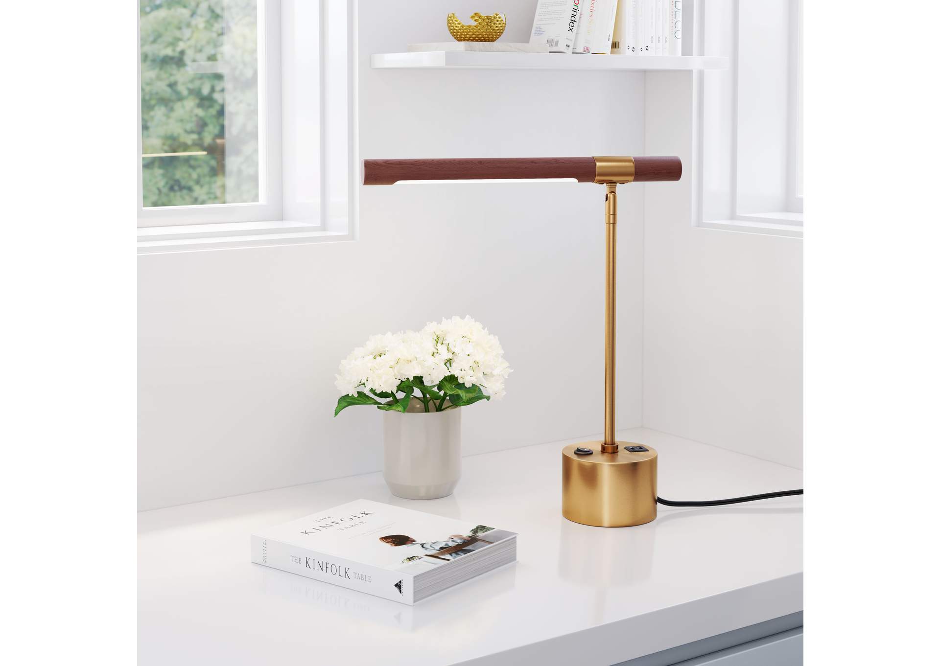 Kippy Table Lamp Brown & Brass