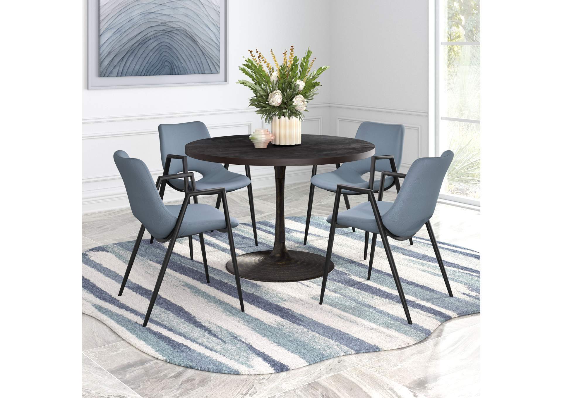 Desi Dining Chair (Set Of 2) Azure Gray image 3
