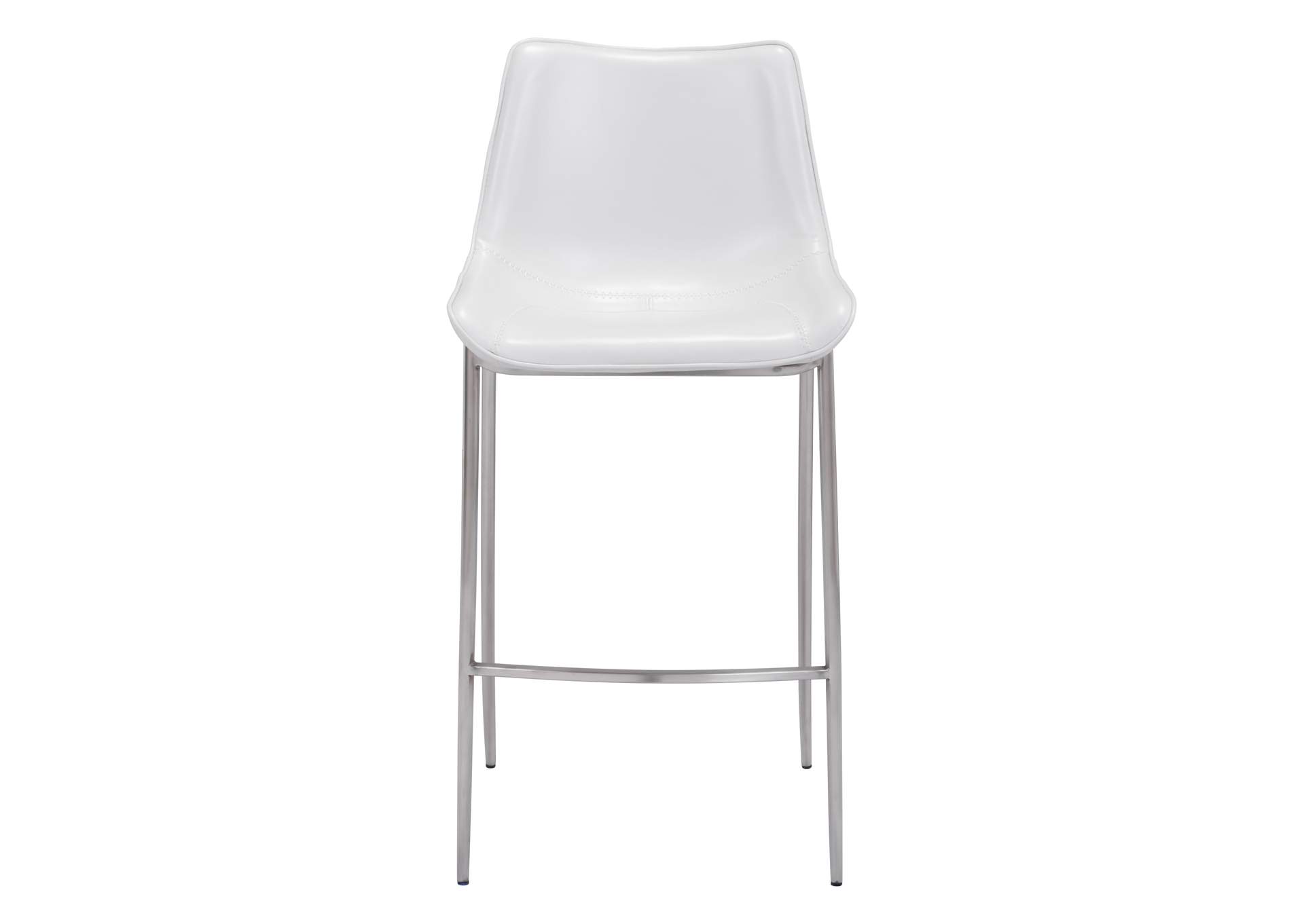 Magnus Barstool (Set Of 2) White & Silver image 6