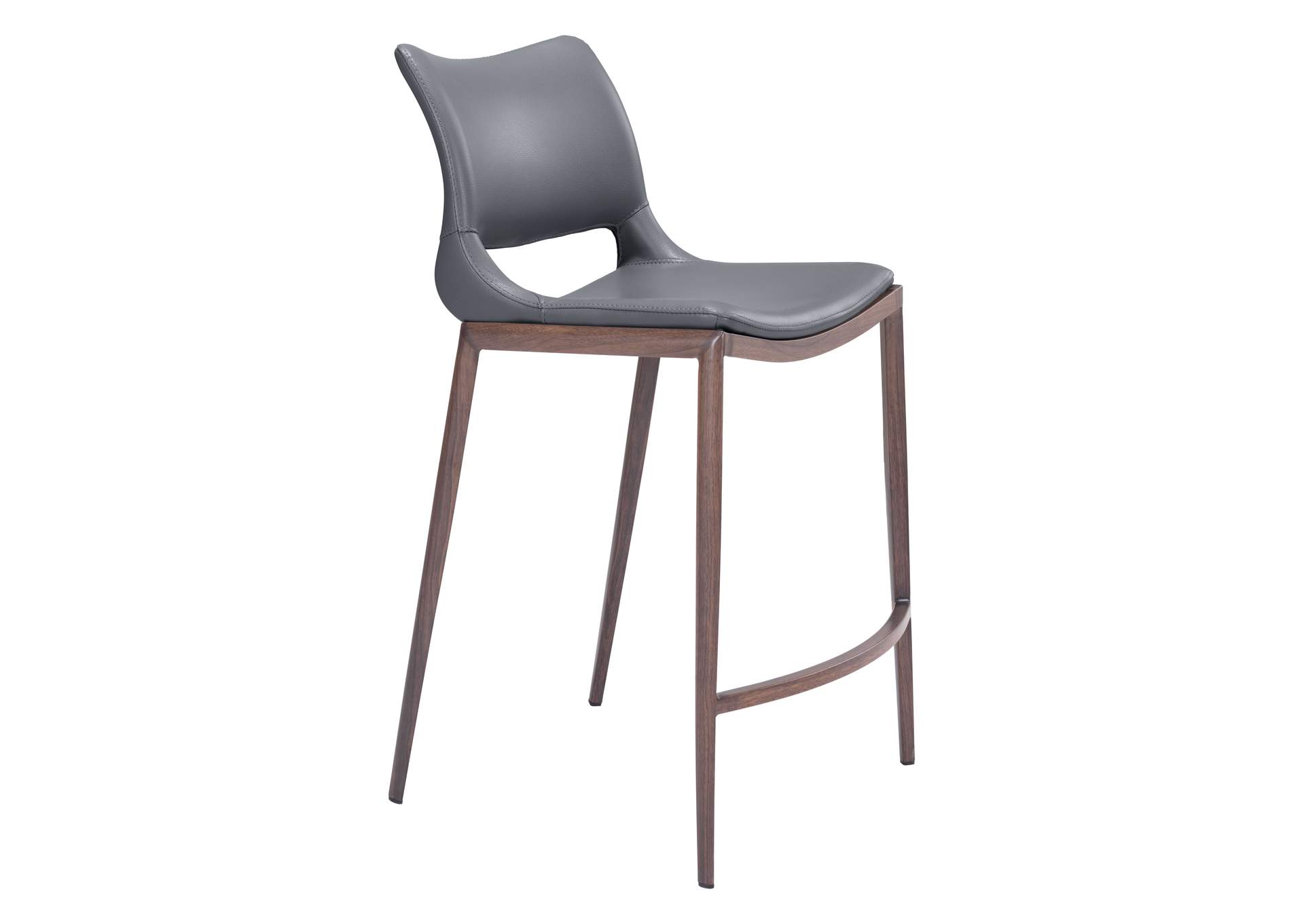 Ace Counter Stool (Set Of 2) Dark Gray & Walnut image 3