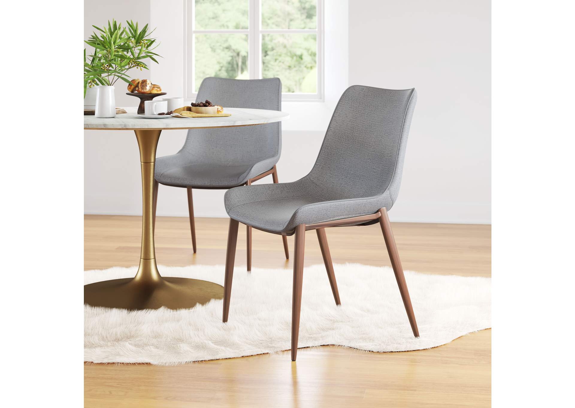 Magnus Dining Chair (Set Of 2) Slate Gray & Walnut image 1