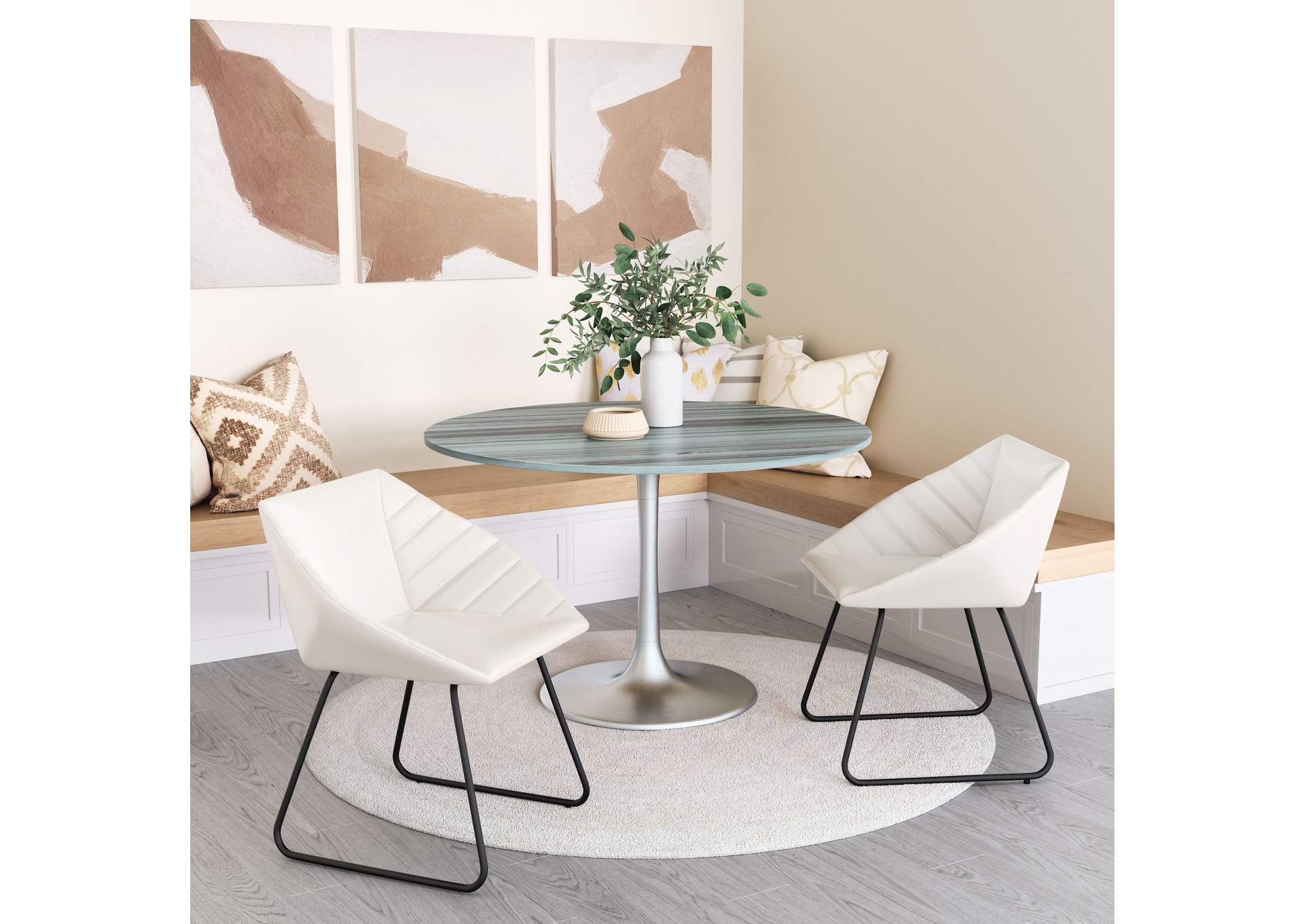 Star City Dining Table Gray & Silver image 1