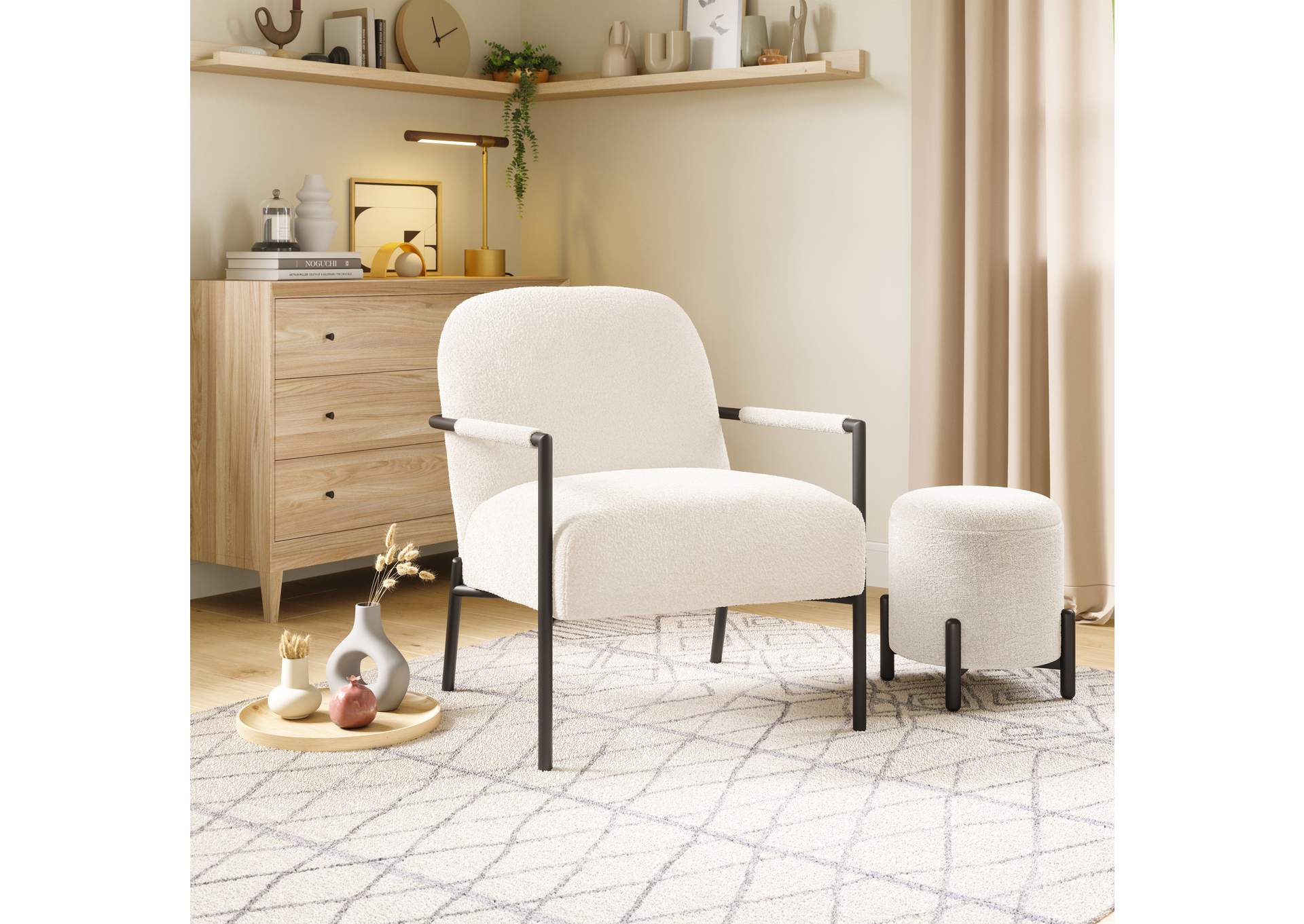 Chicago Accent Chair Ivory image 1