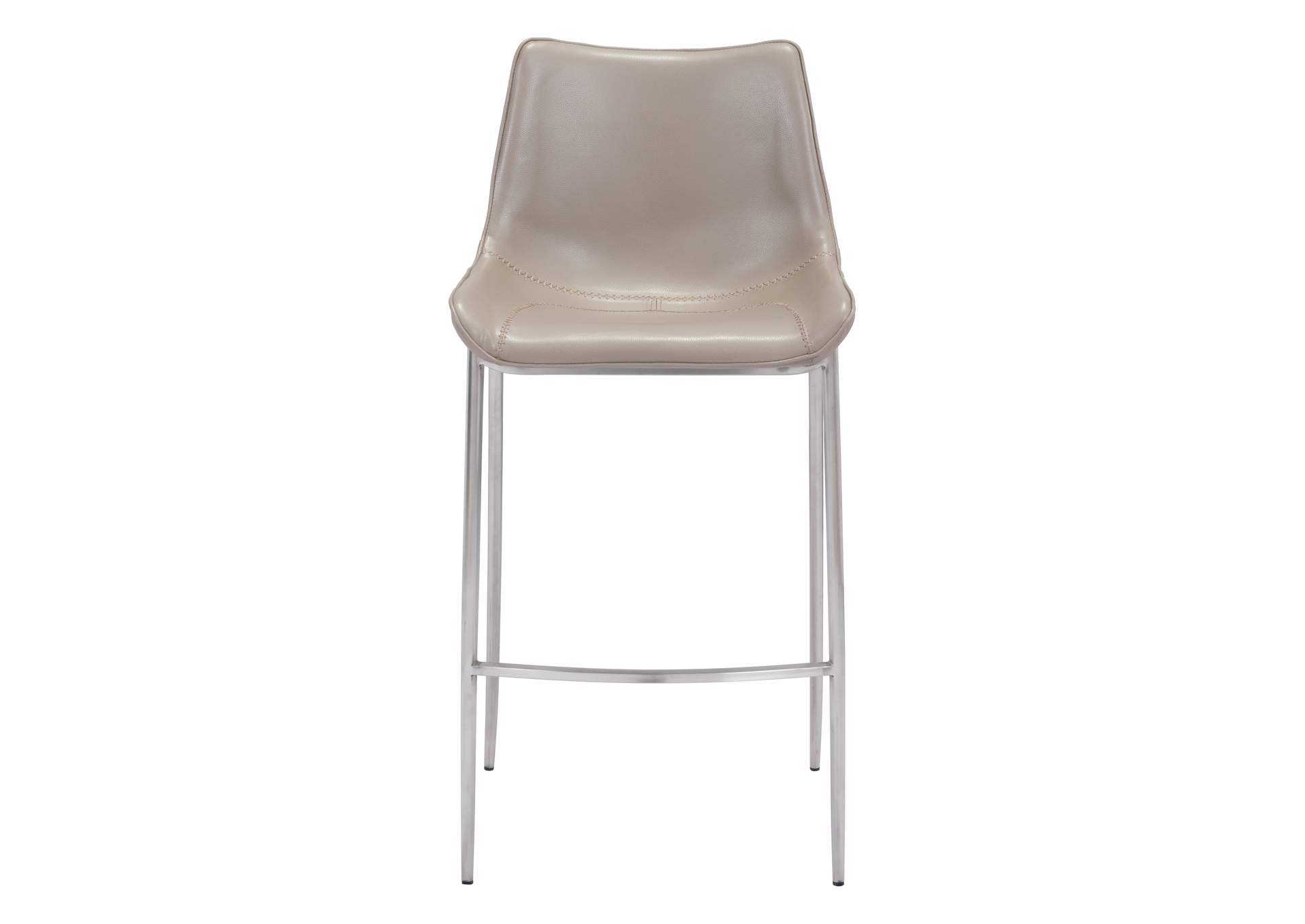 Magnus Barstool (Set Of 2) Brown & Silver image 6