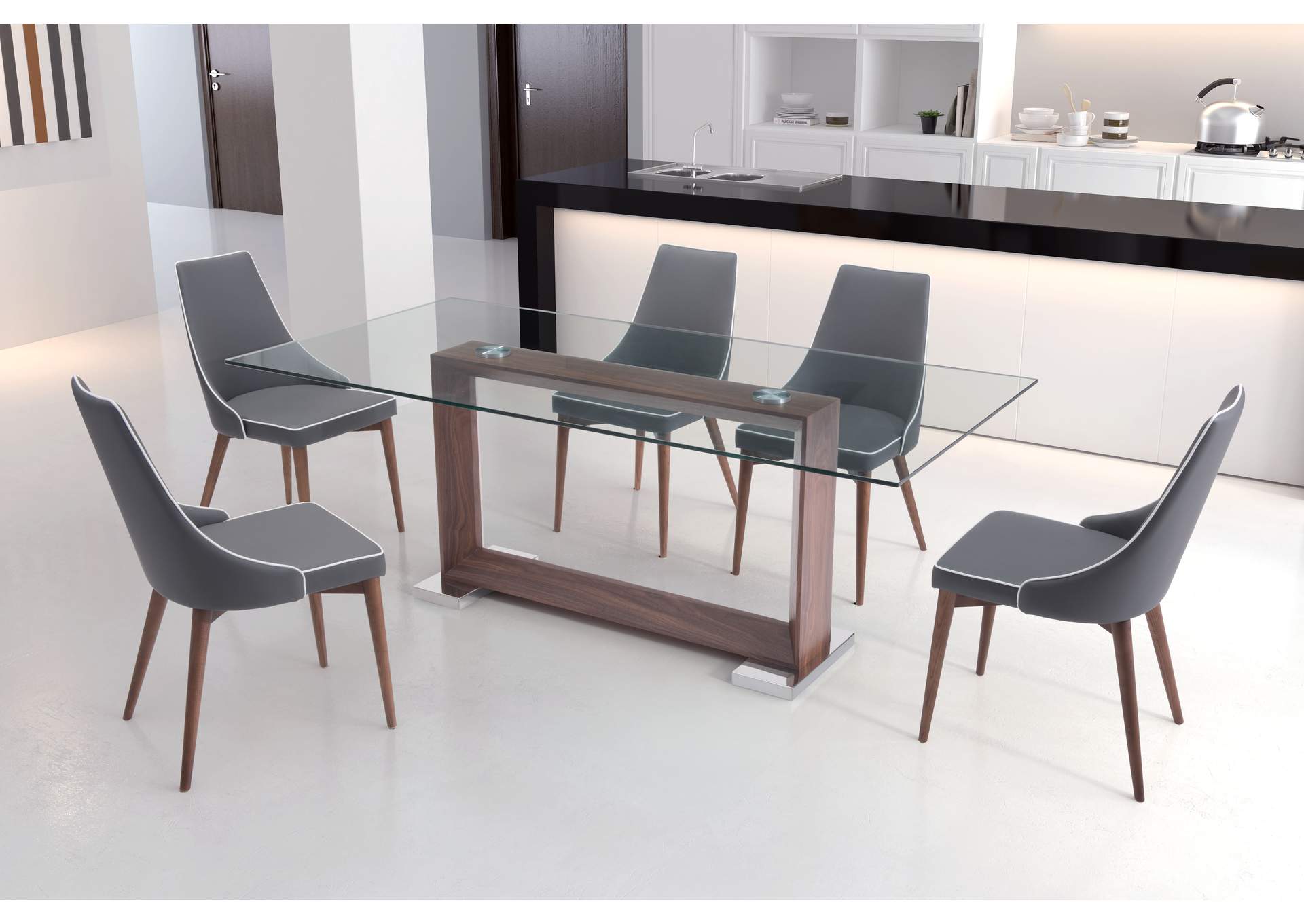 Moor Dining Chair (Set Of 2) Dark Gray image 1