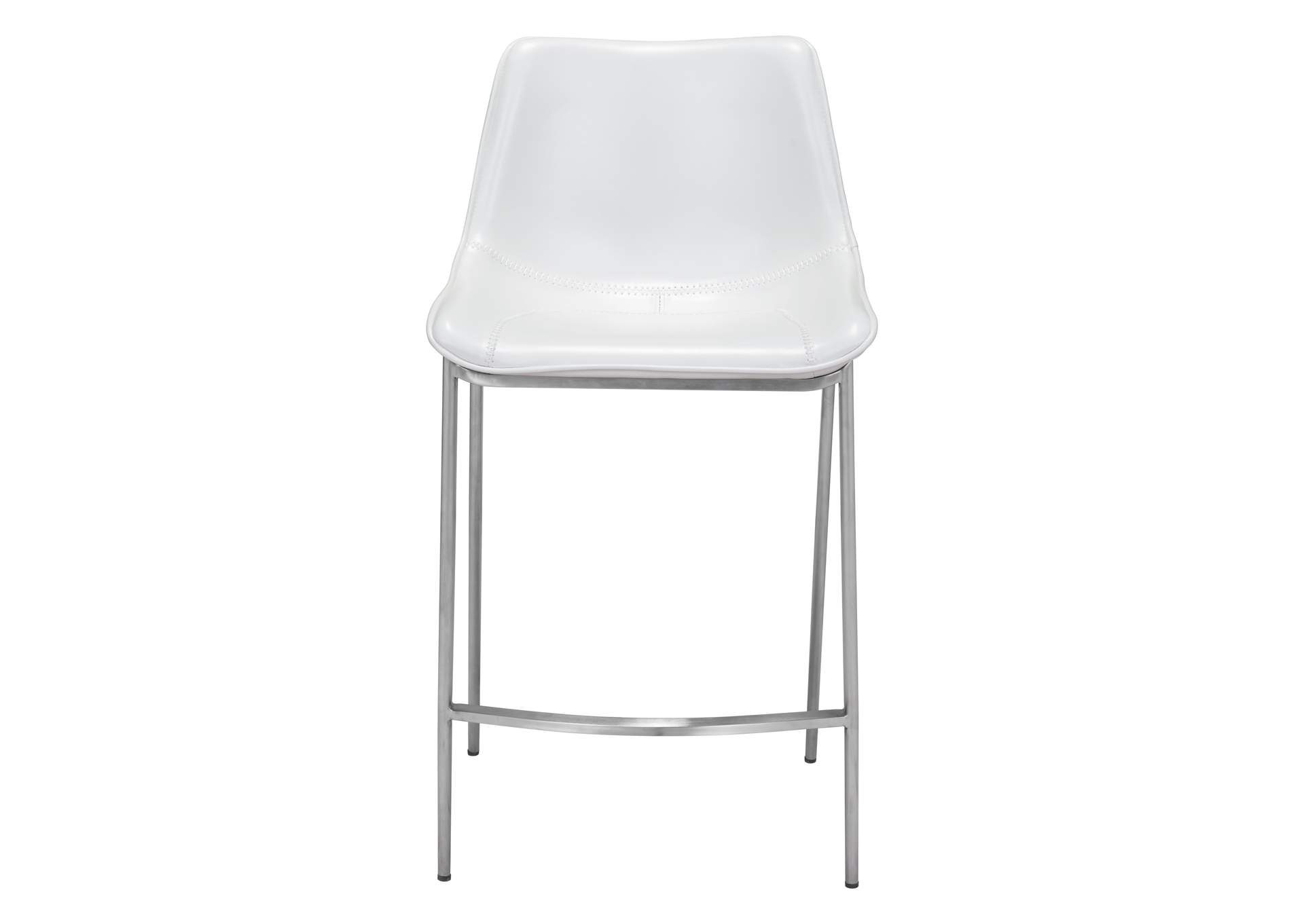 Magnus Counter Stool (Set Of 2) White & Silver image 5