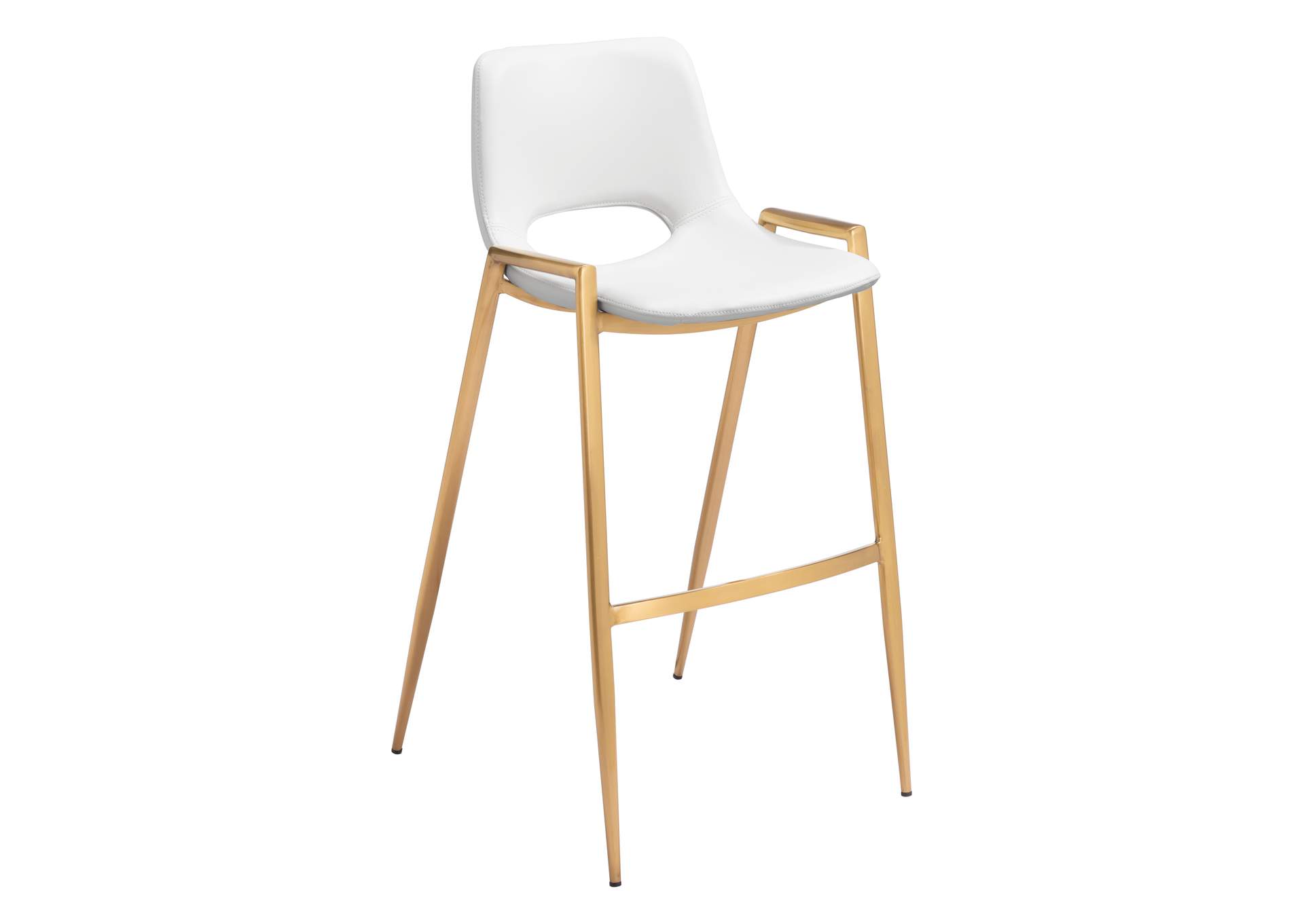 Desi Barstool (Set Of 2) White & Gold image 3