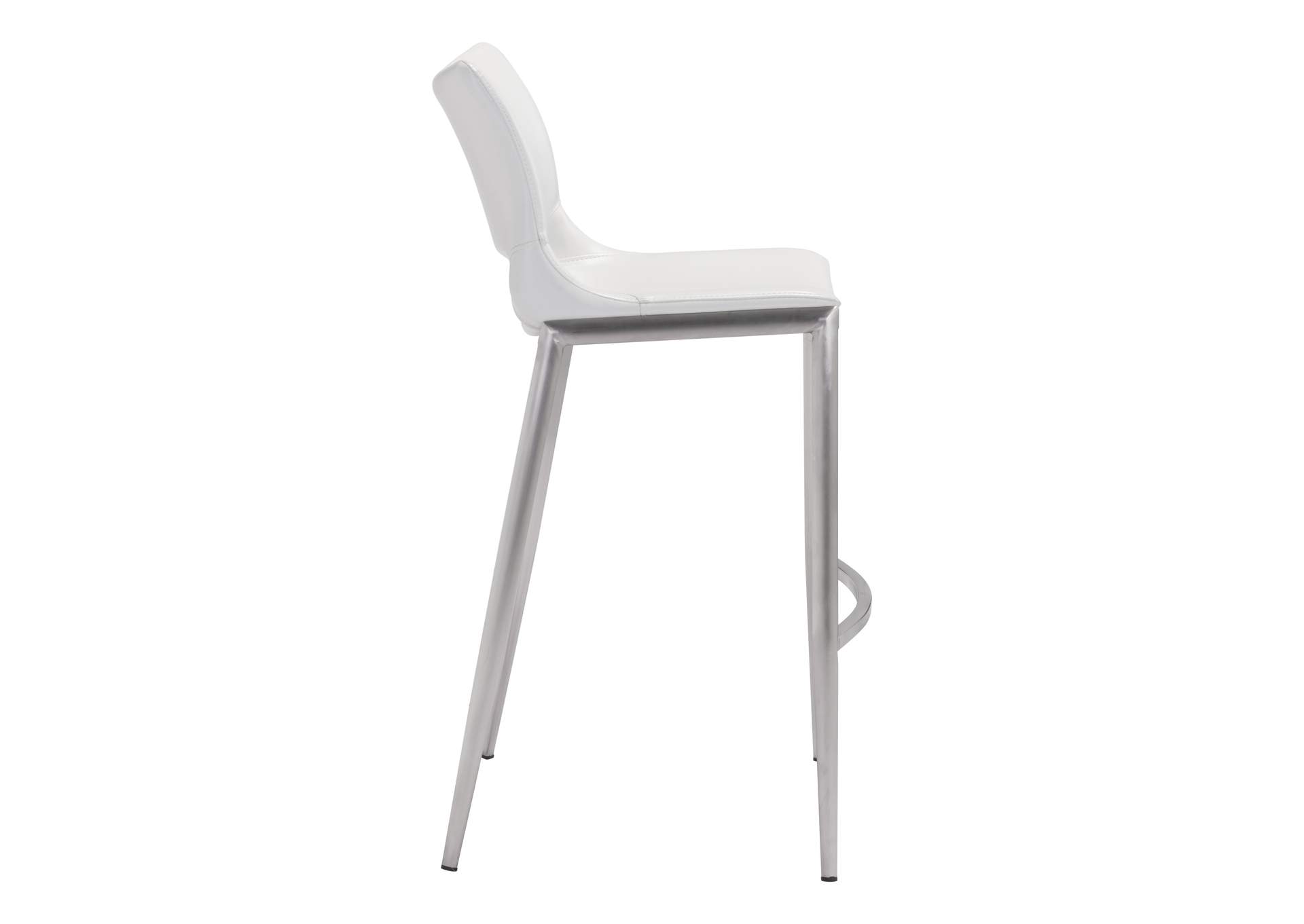 Ace Barstool (Set Of 2) White & Silver image 5
