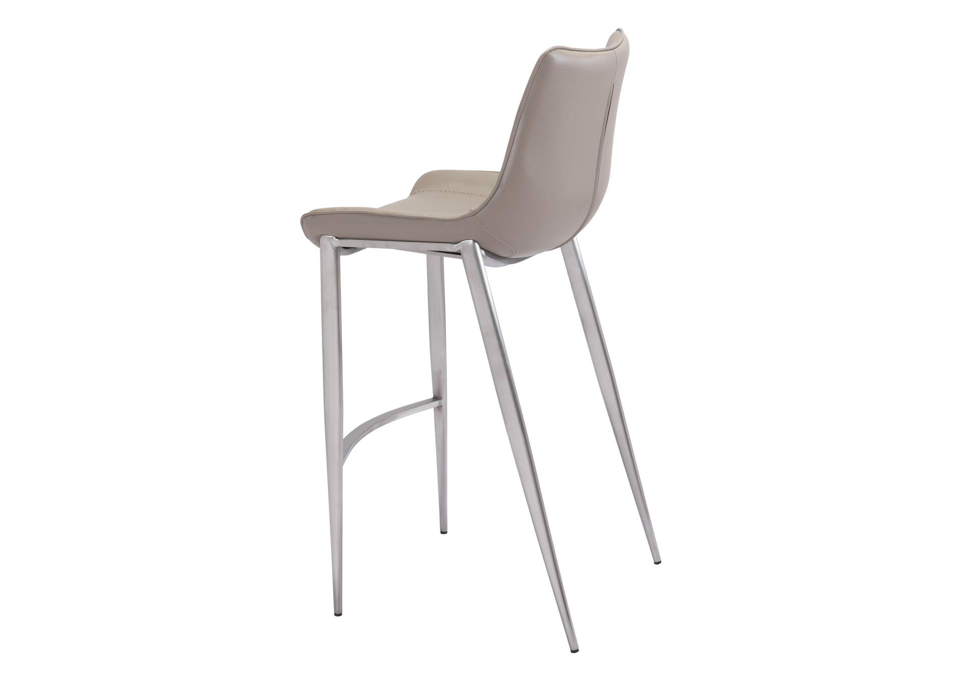 Magnus Barstool (Set Of 2) Brown & Silver image 8