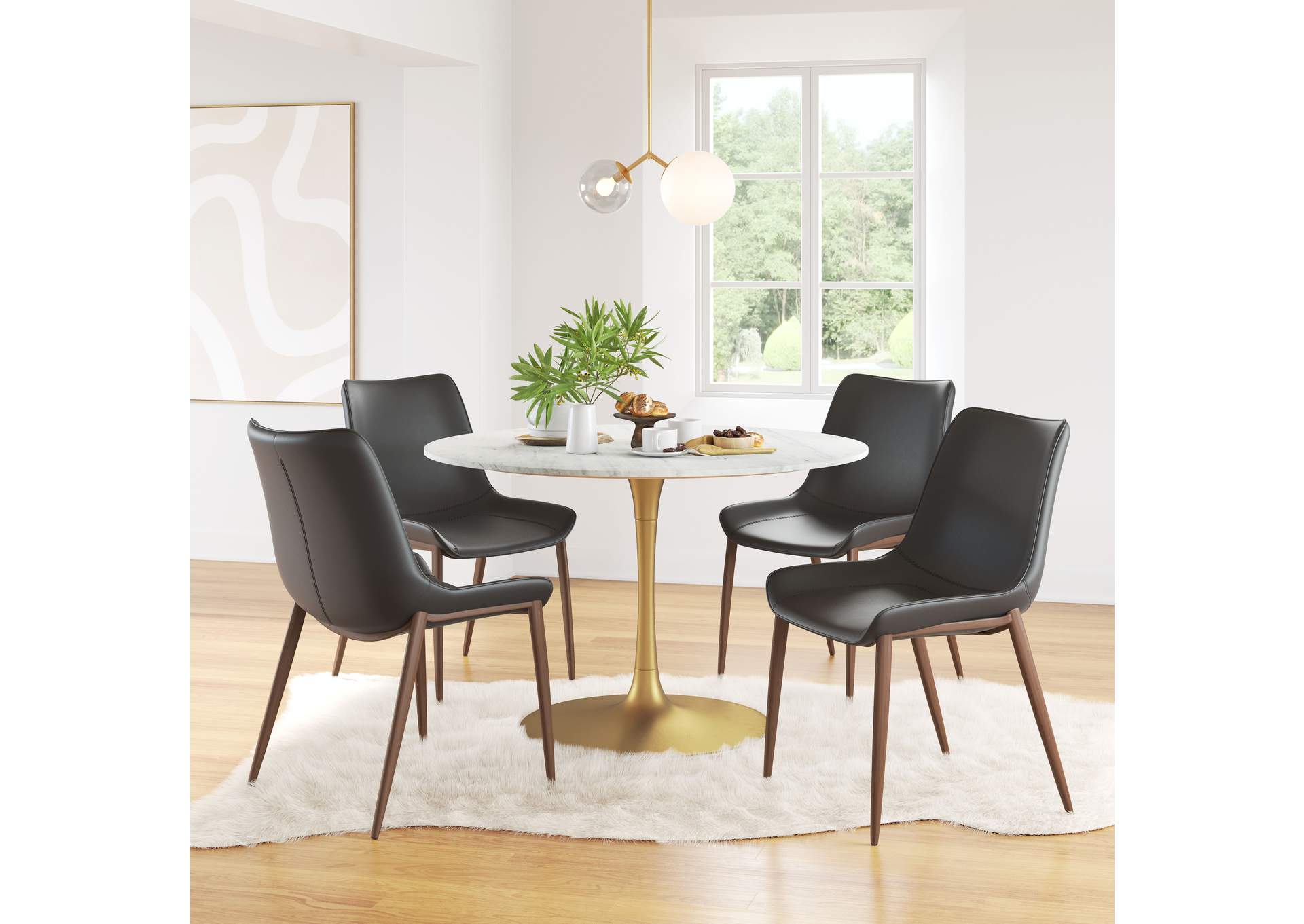 Magnus Dining Chair (Set Of 2) Black & Walnut image 3