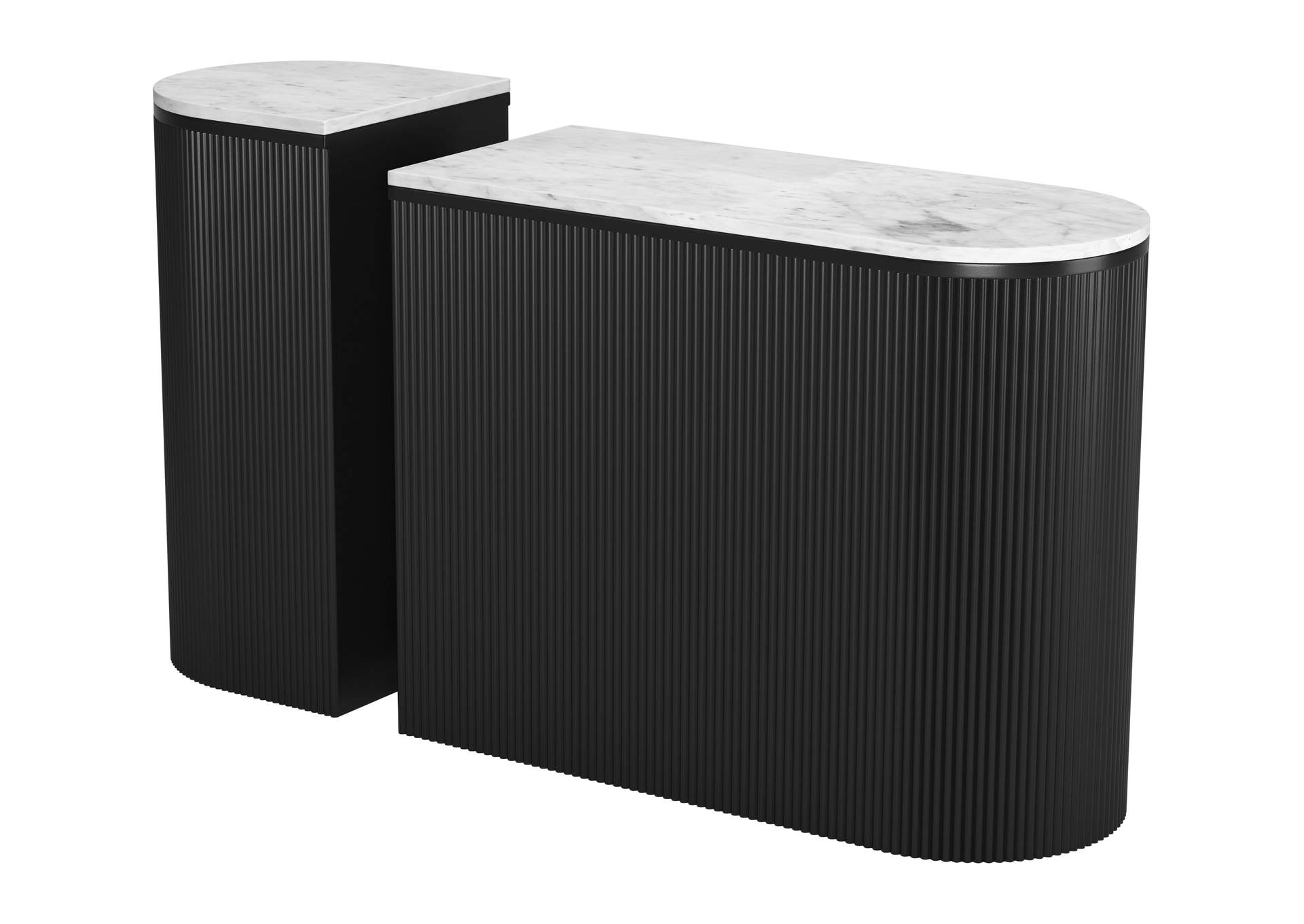 Ormara Console Table Set (2-Piece) White & Black image 3