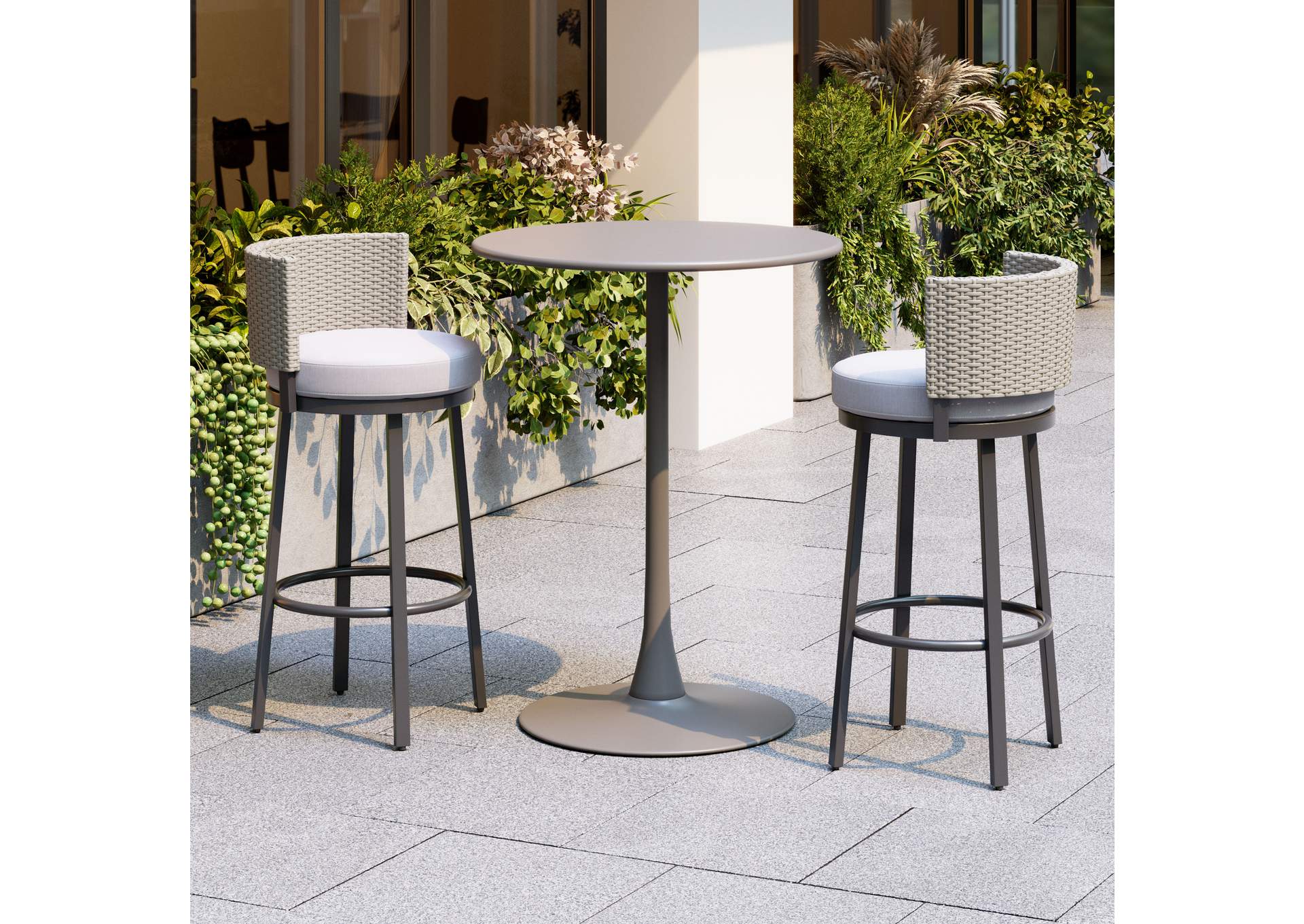 Soleil Outdoor Bar Table Taupe image 1