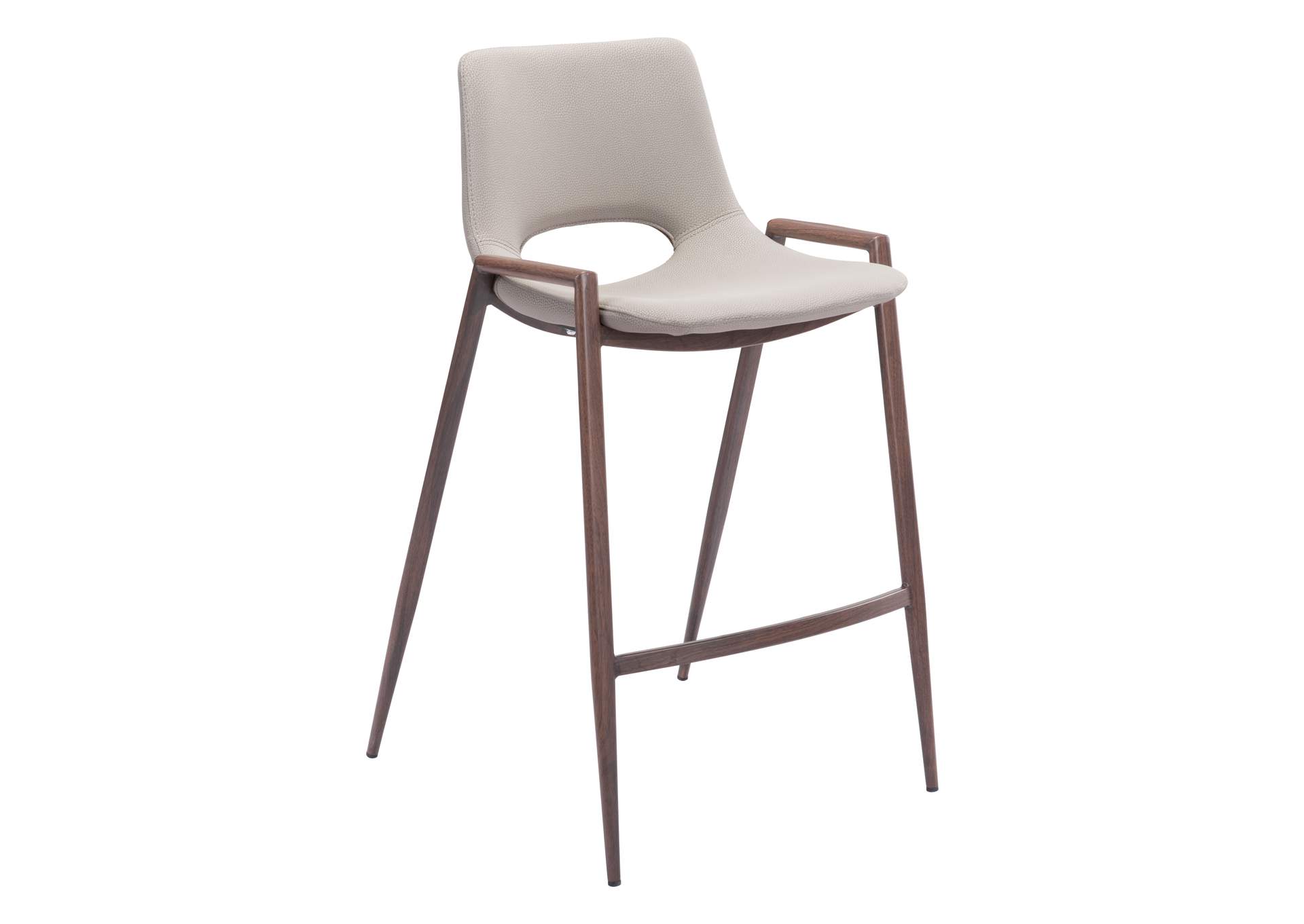 Desi Counter Stool (Set Of 2) Beige & Walnut image 4