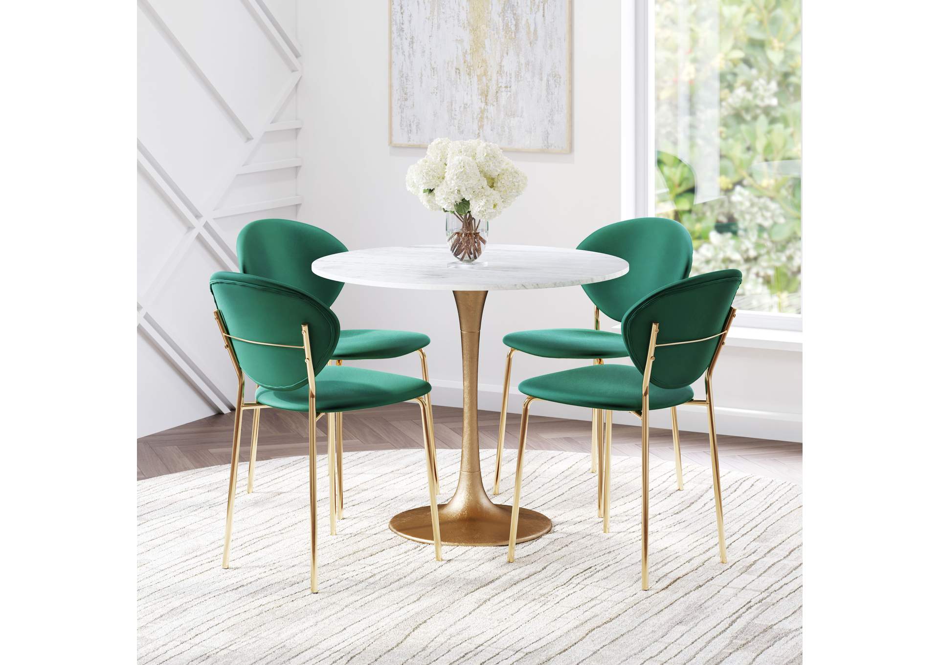 Fullerton Dining Table White & Gold image 1