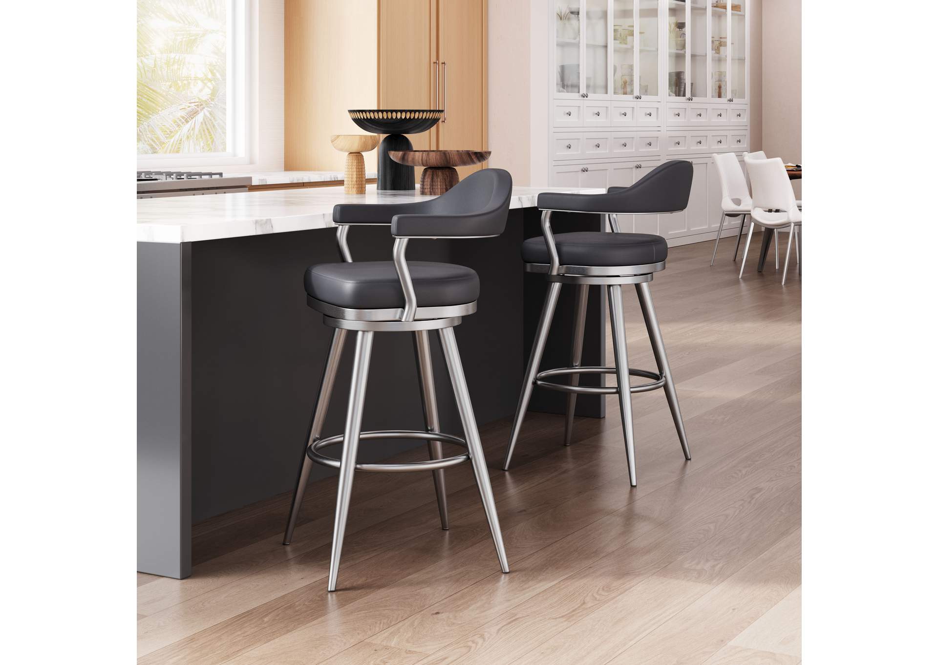 Vagur Swivel Barstool Black image 1