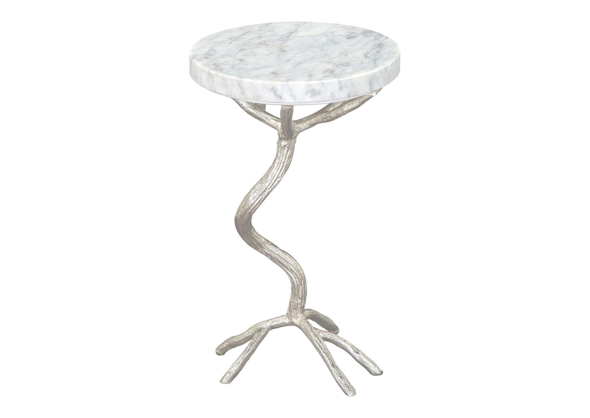 Joel Side Table White & Silver image 3