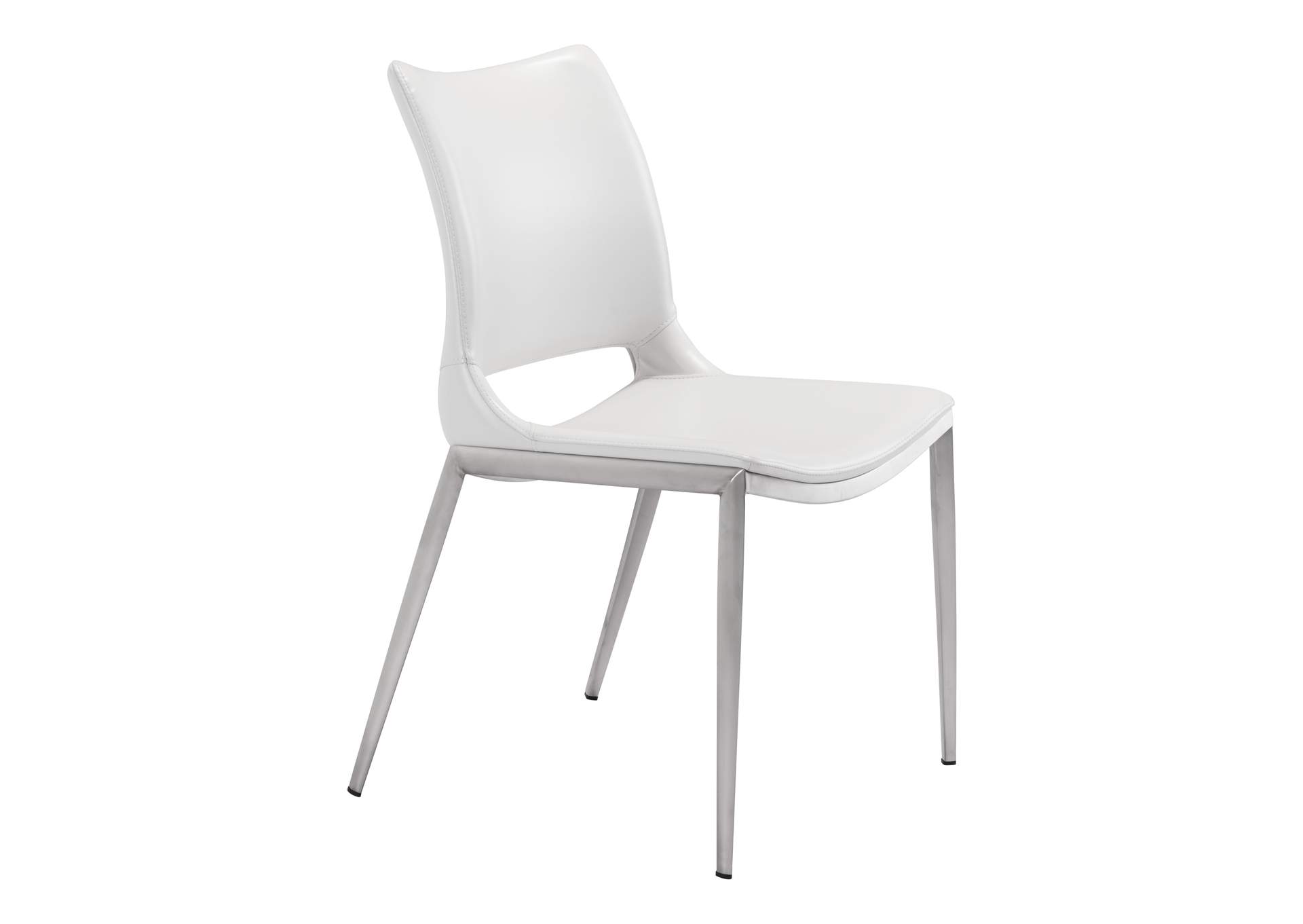 Ace Dining Chair (Set Of 2) White & Silver image 5