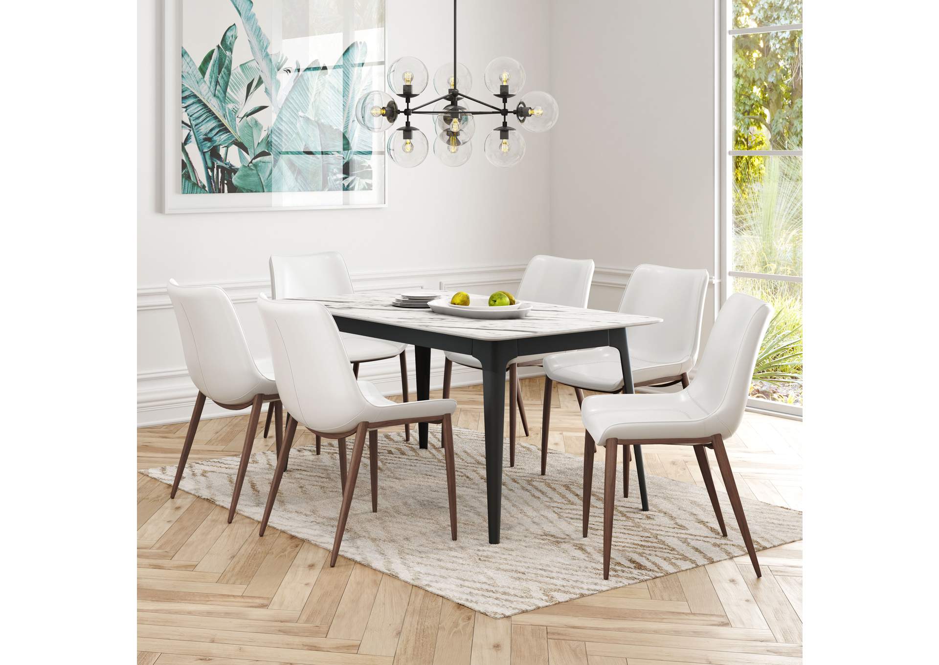 Magnus Dining Chair (Set Of 2) White & Walnut image 3