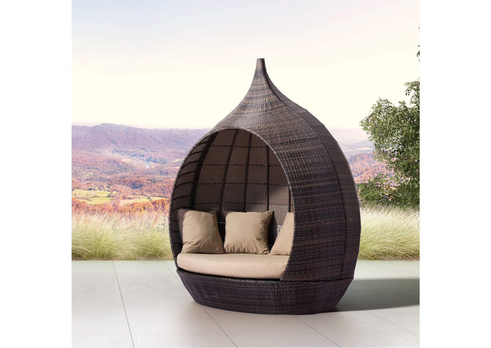 Martinique Outdoor Beach Daybed Brown & Beige image 3