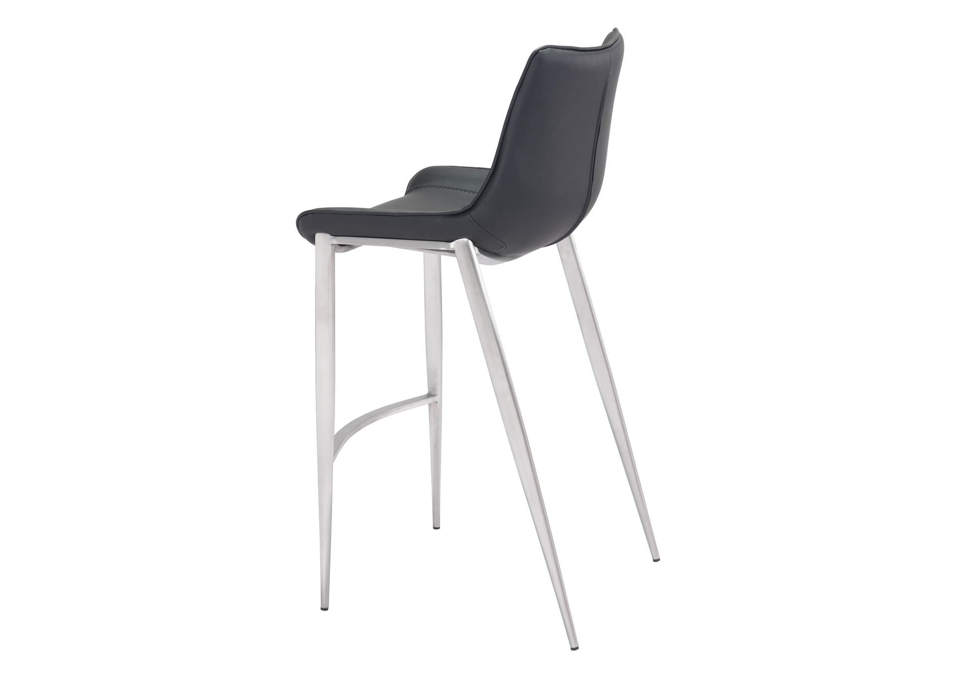 Magnus Barstool (Set Of 2) Black & Silver image 8