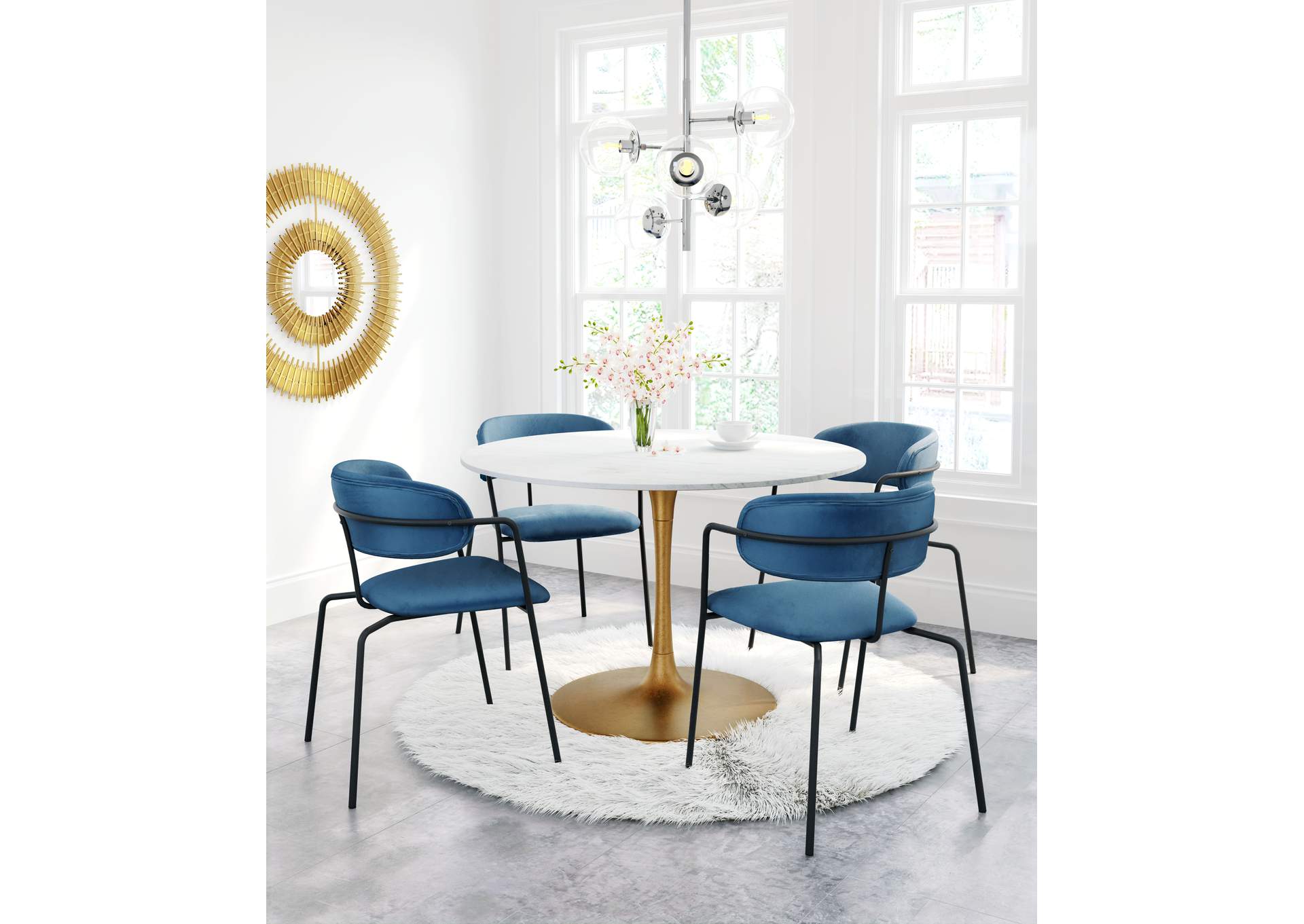 Ithaca Dining Table White & Gold image 1