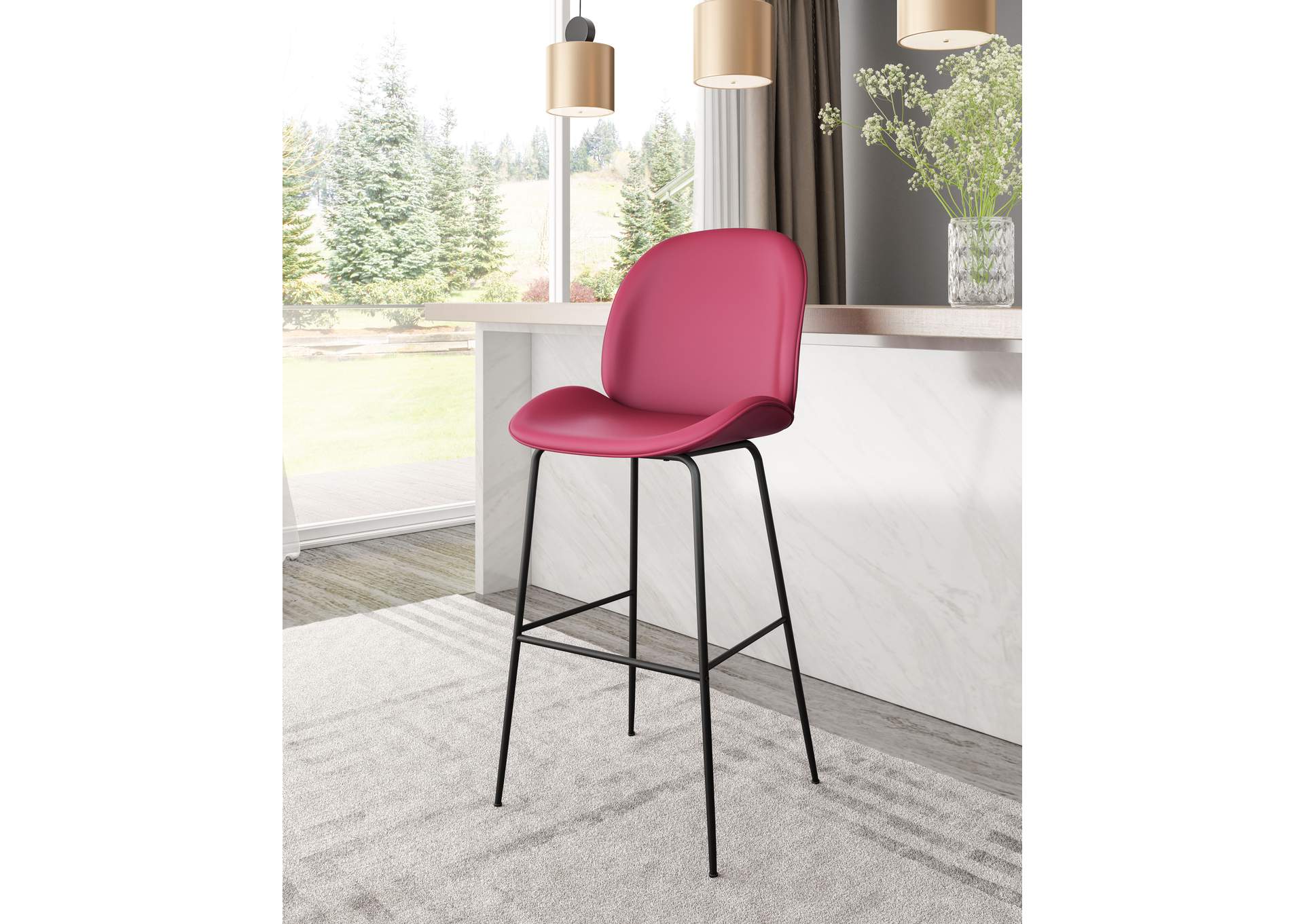 Miles Barstool Red image 1