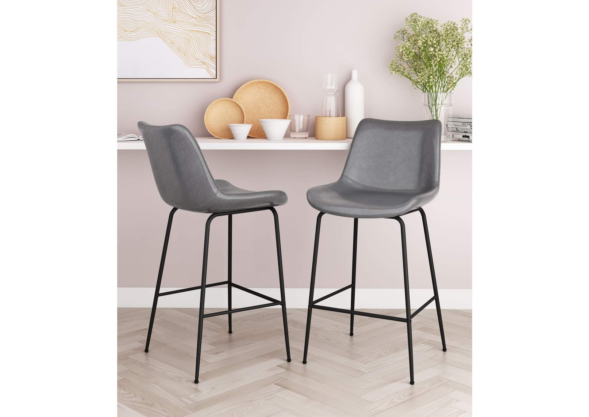 Byron Counter Stool Gray image 3