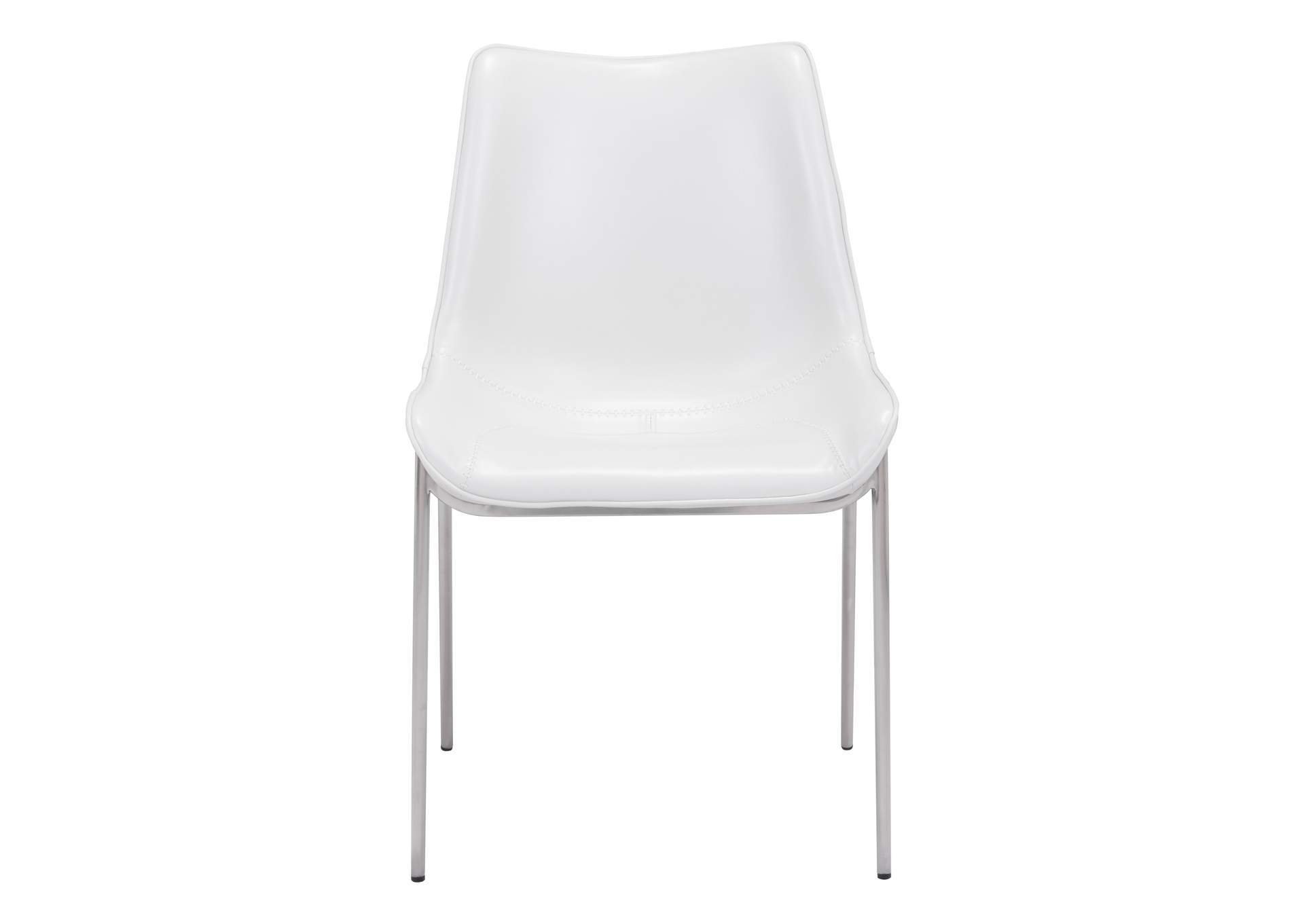 Magnus Dining Chair (Set Of 2) White & Silver image 7