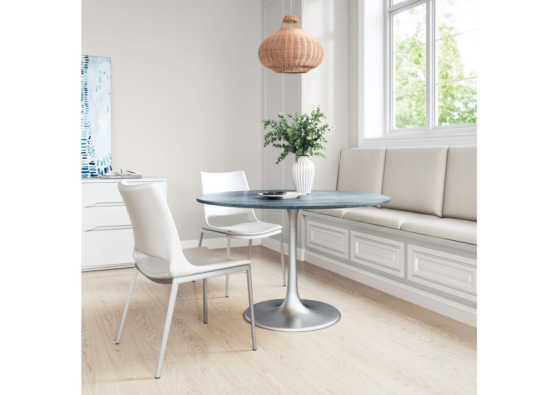 Metropolis Dining Table Gray & Silver image 1