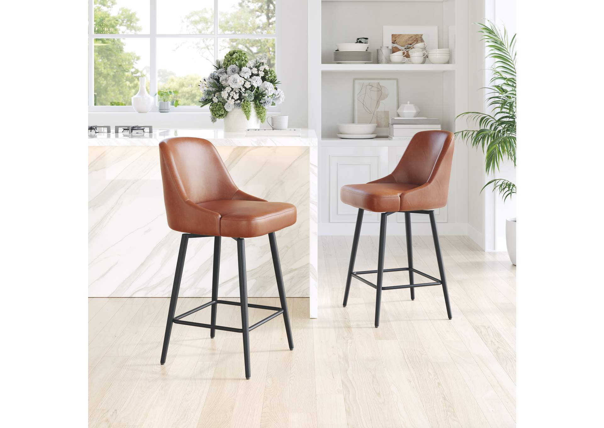 Keppel Swivel Counter Stool Brown image 1
