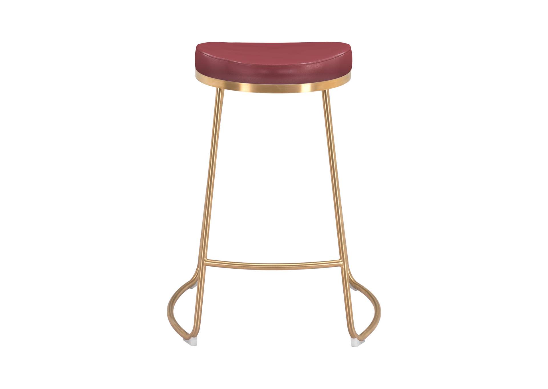 Bree Counter Stool (Set Of 2) Burgundy & Gold image 6