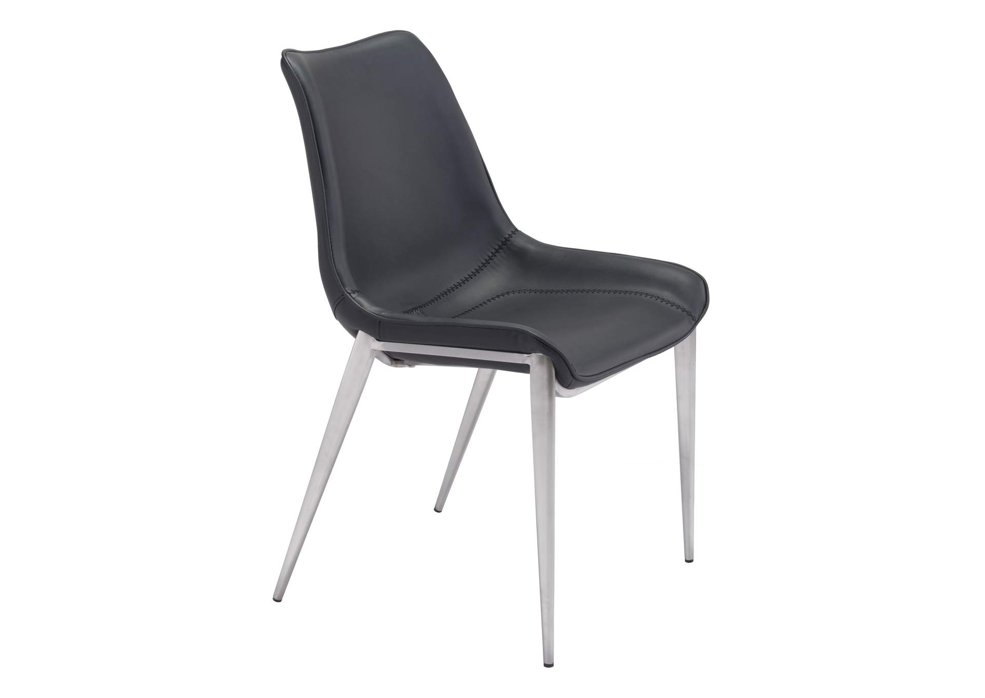Magnus Dining Chair (Set Of 2) Black & Silver image 5