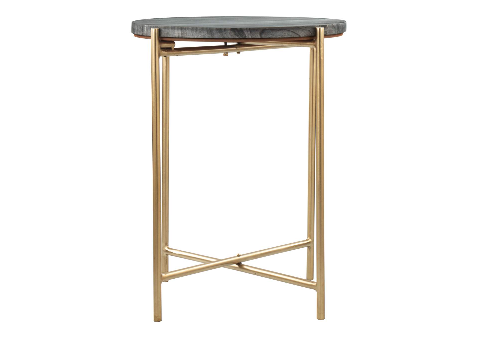 David Side Table Gray & Gold image 5