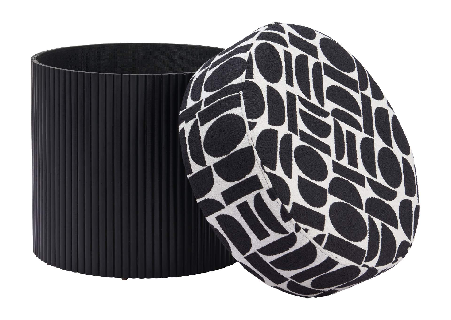 Boto Storage Ottoman Black & White image 9