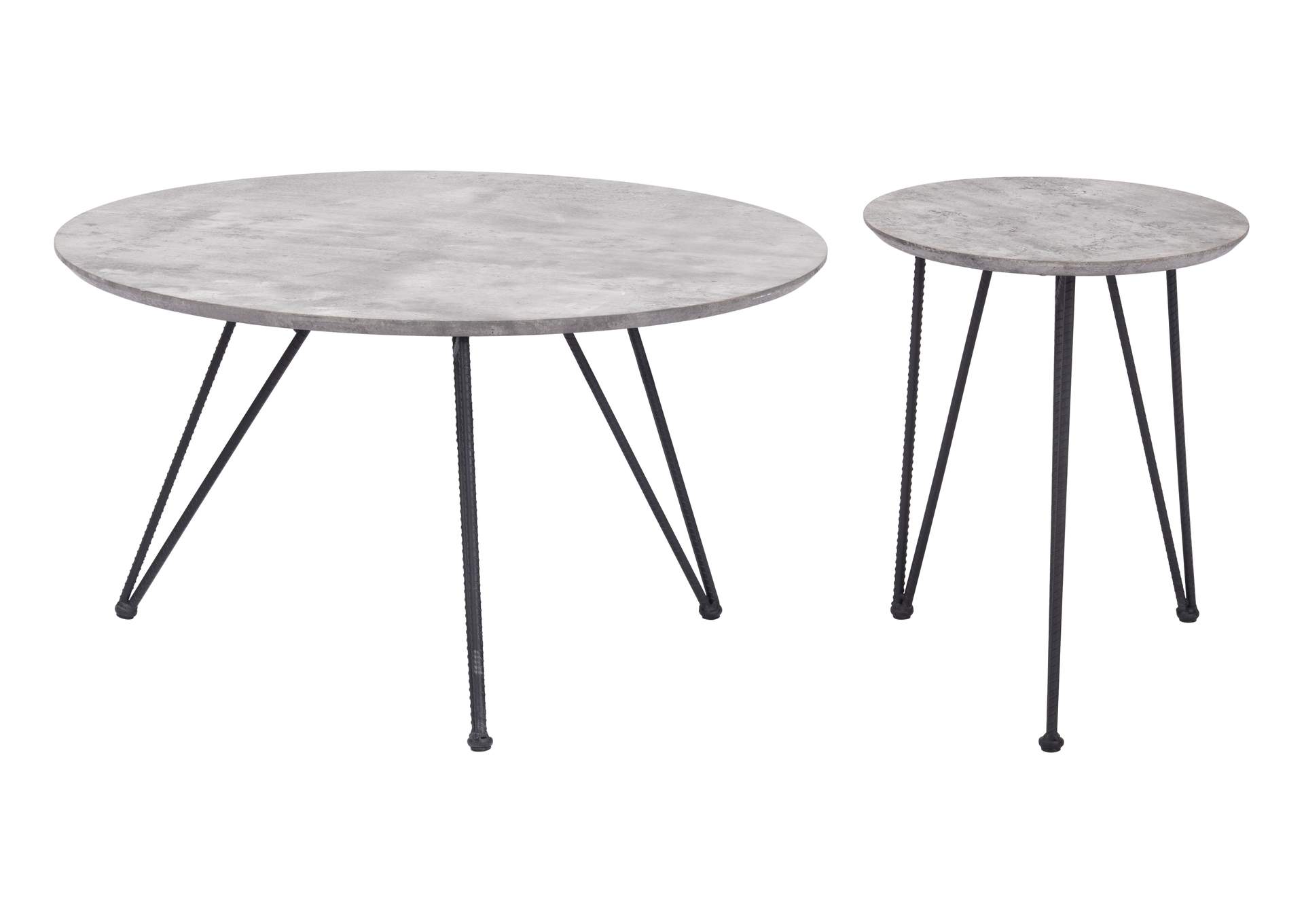 Kerris Coffee Table Set (2-Piece) Gray & Black image 5