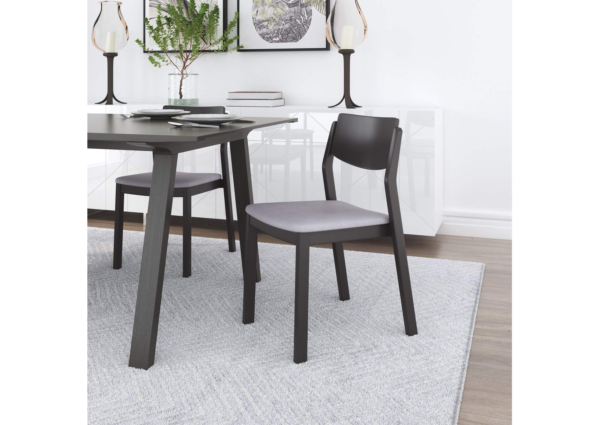 Desdamona Dining Chair (Set Of 2) Gray & Black image 1